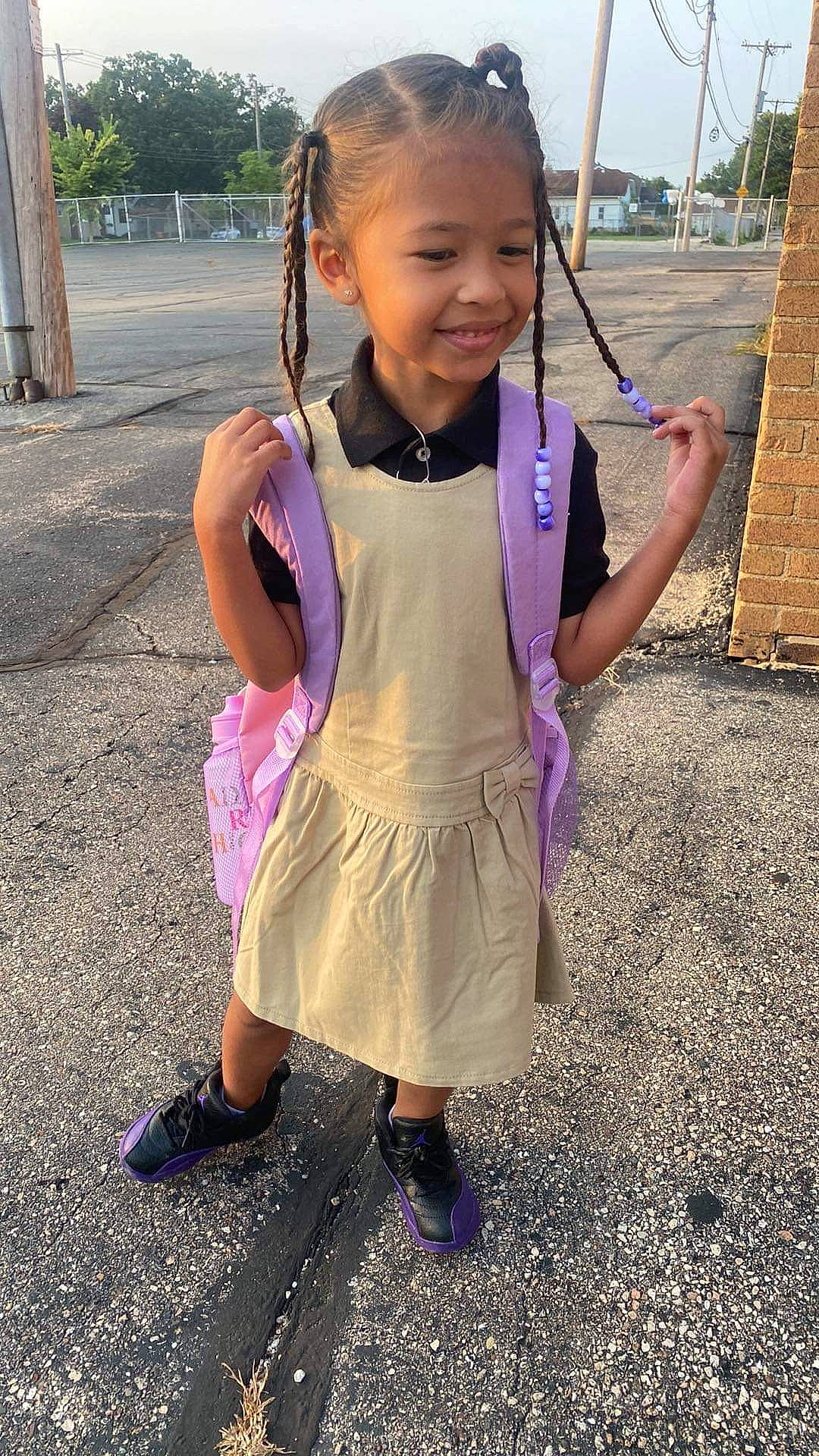 Adaleya joined the competition — help win amazing prizes! child, clothing, dress, fashion_accessory, fun, gesture, grass, happy, human_settlement, joy, leisure, magenta, person, pink, purple, recreation, sleeve, smile, thumb, toddler