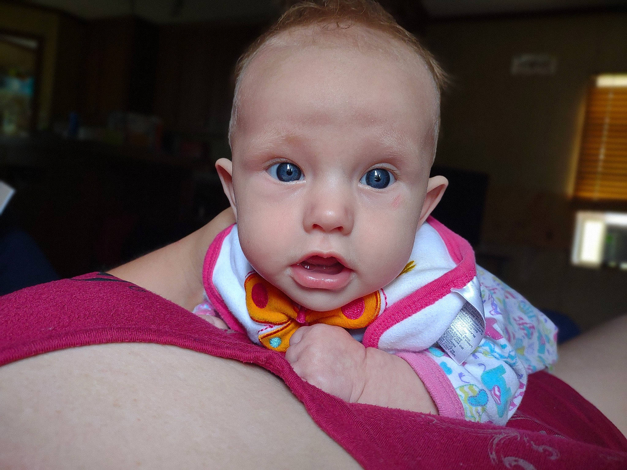 Amelia Christine Collins is registered to the contest to win money with this photo: baby, baby_products, baby_toddler_clothing, cheek, child, comfort, ear, eyebrow, eyelash, fun, happy, iris, lip, nail, neck, nose, person, sitting, skin, smile