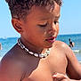 Soann participe au concours pour gagner de l'argent avec cette photo : bare_chest, beach, boy, child, close_up, curly_hair, necklace, ocean, outdoor, portrait, sea, shell_necklace, shore, skin, summer, sunlight, thoughtful, vacation, water_droplets, young_child