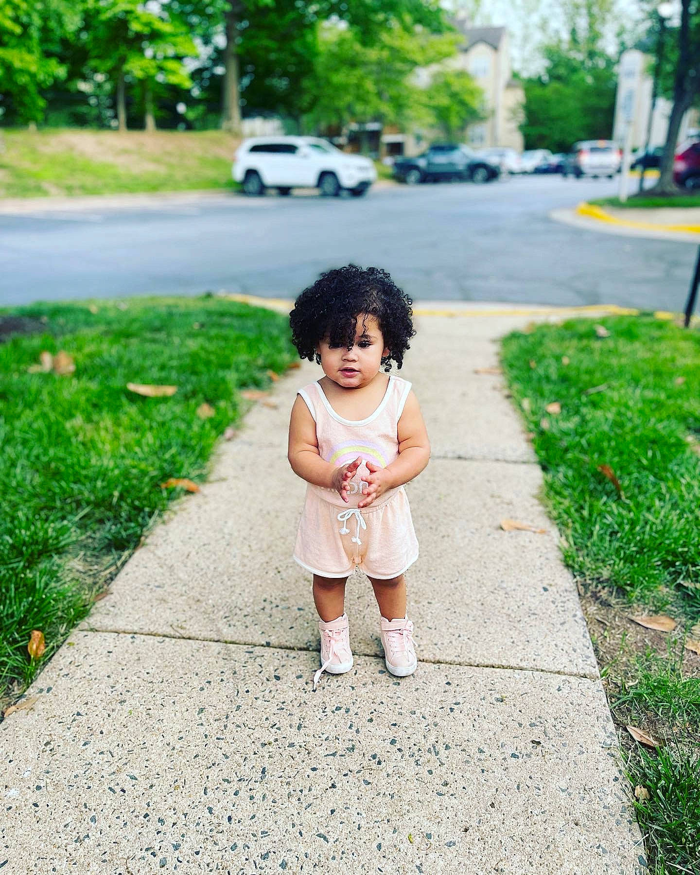 Leya joined the competition — help win amazing prizes! asphalt, baby, baby_toddler_clothing, car, child, dress, footwear, grass, happy, leaf, leisure, people_in_nature, person, plant, road_surface, shoe, shorts, smile, summer, toddler