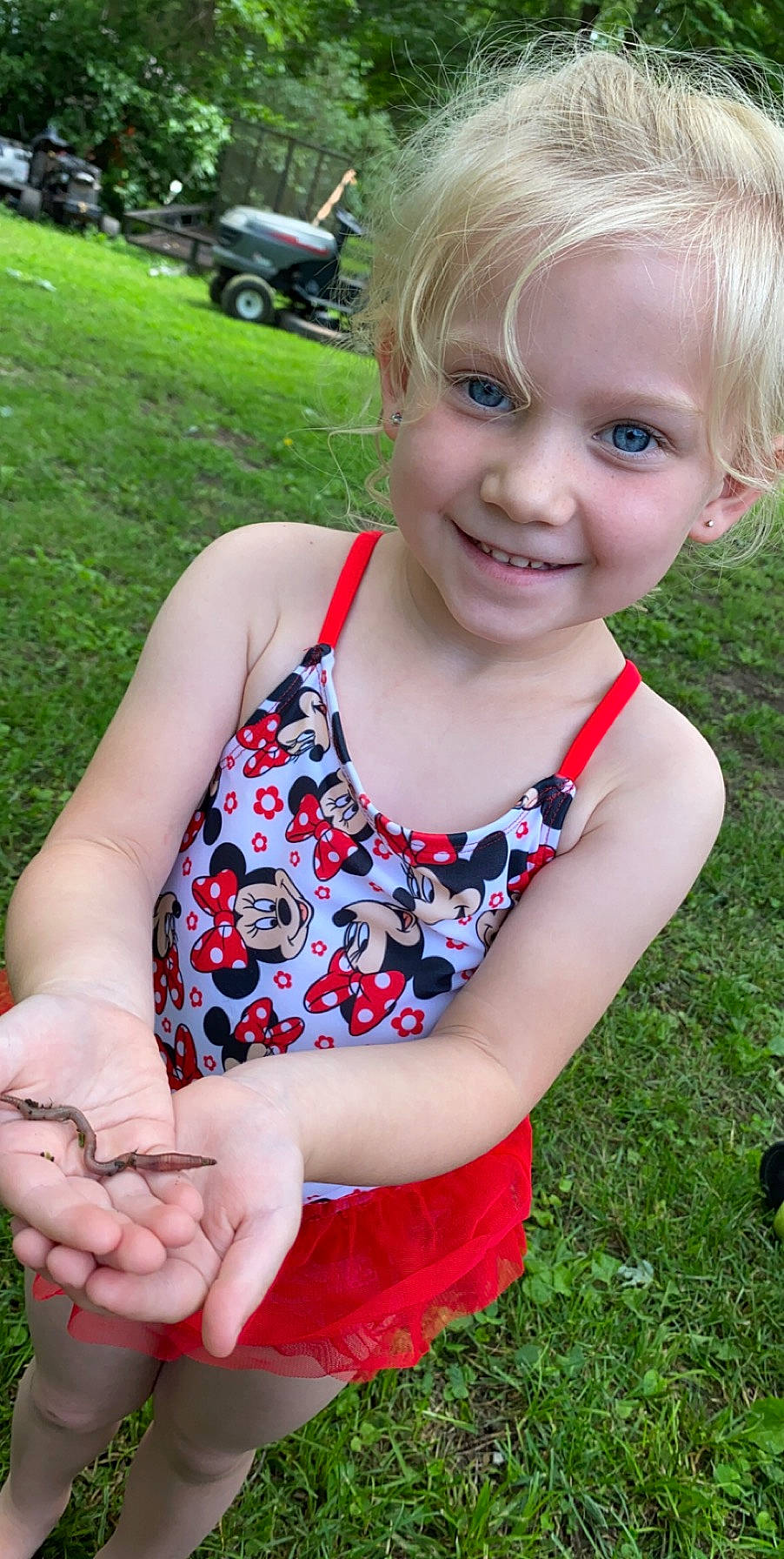 Hayden joined the competition — help win amazing prizes! blond, child, dress, fawn, finger, grass, hand, joy, person, plant, play, skin, smile, summer, toddler, tooth