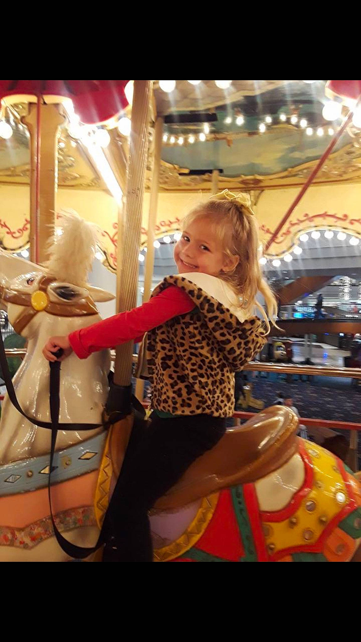 Holland is registered to the contest to win money with this photo: amusement_park, amusement_ride, carousel, child, fun, joy, nonbuilding_structure, park, person, recreation, toddler