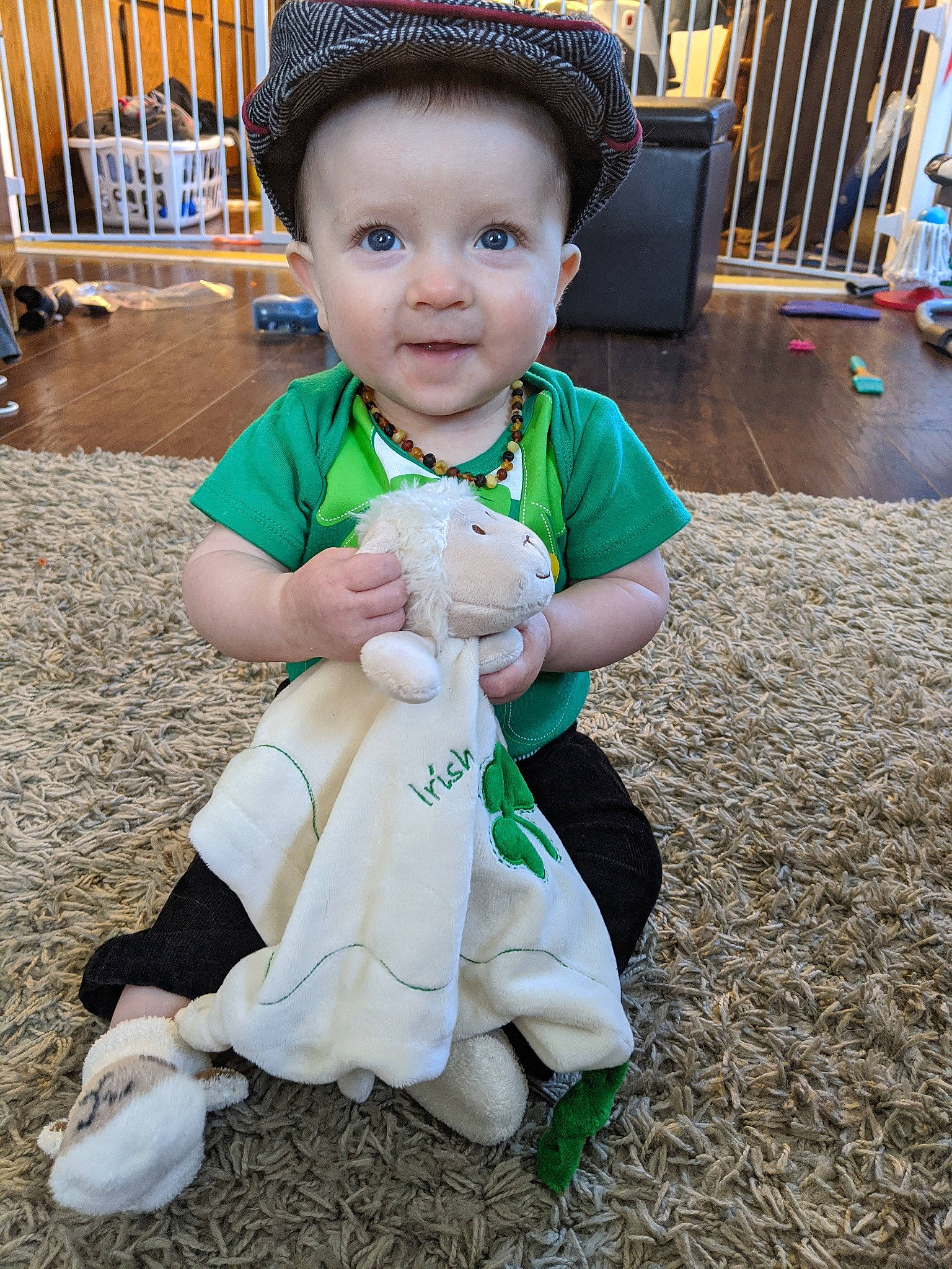 Stiles is registered to the contest to win money with this photo: baby, baby_toddler_clothing, cheek, child, grass, leg, person, play, sitting, skin, smile, toddler