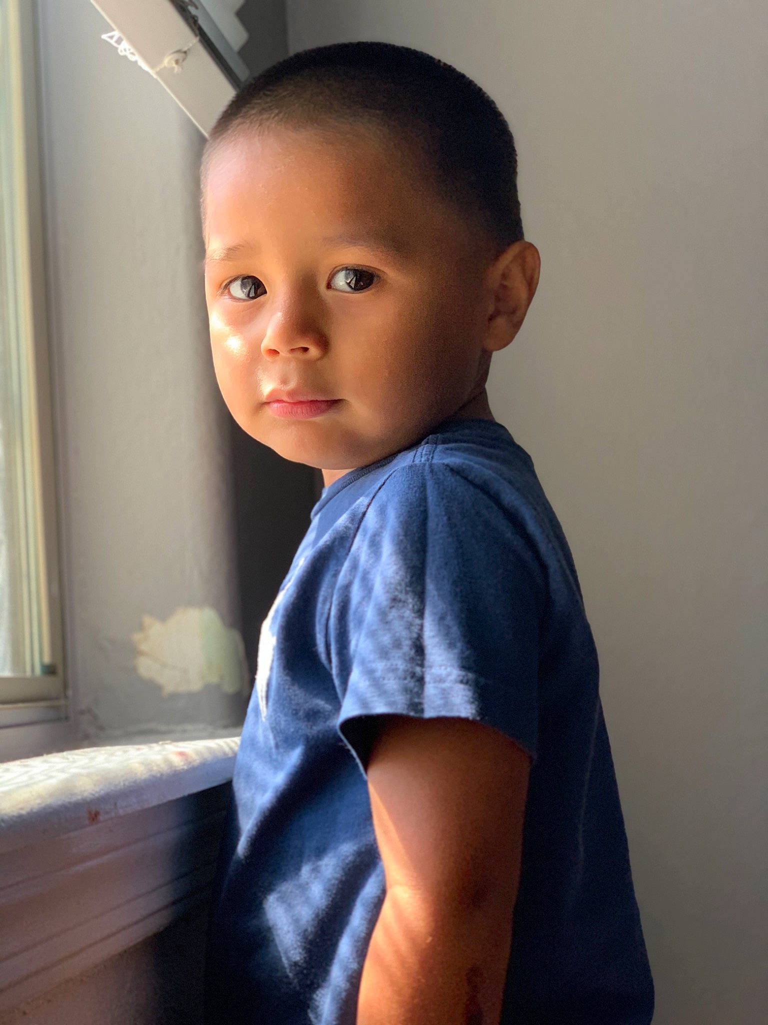 Alonzo joined the competition — help win amazing prizes! active_shirt, baby_toddler_clothing, buzz_cut, cheek, child, ear, eyebrow, forehead, hairstyle, joint, neck, organ, person, portrait, shoulder, skin, sleeve, standing, temple