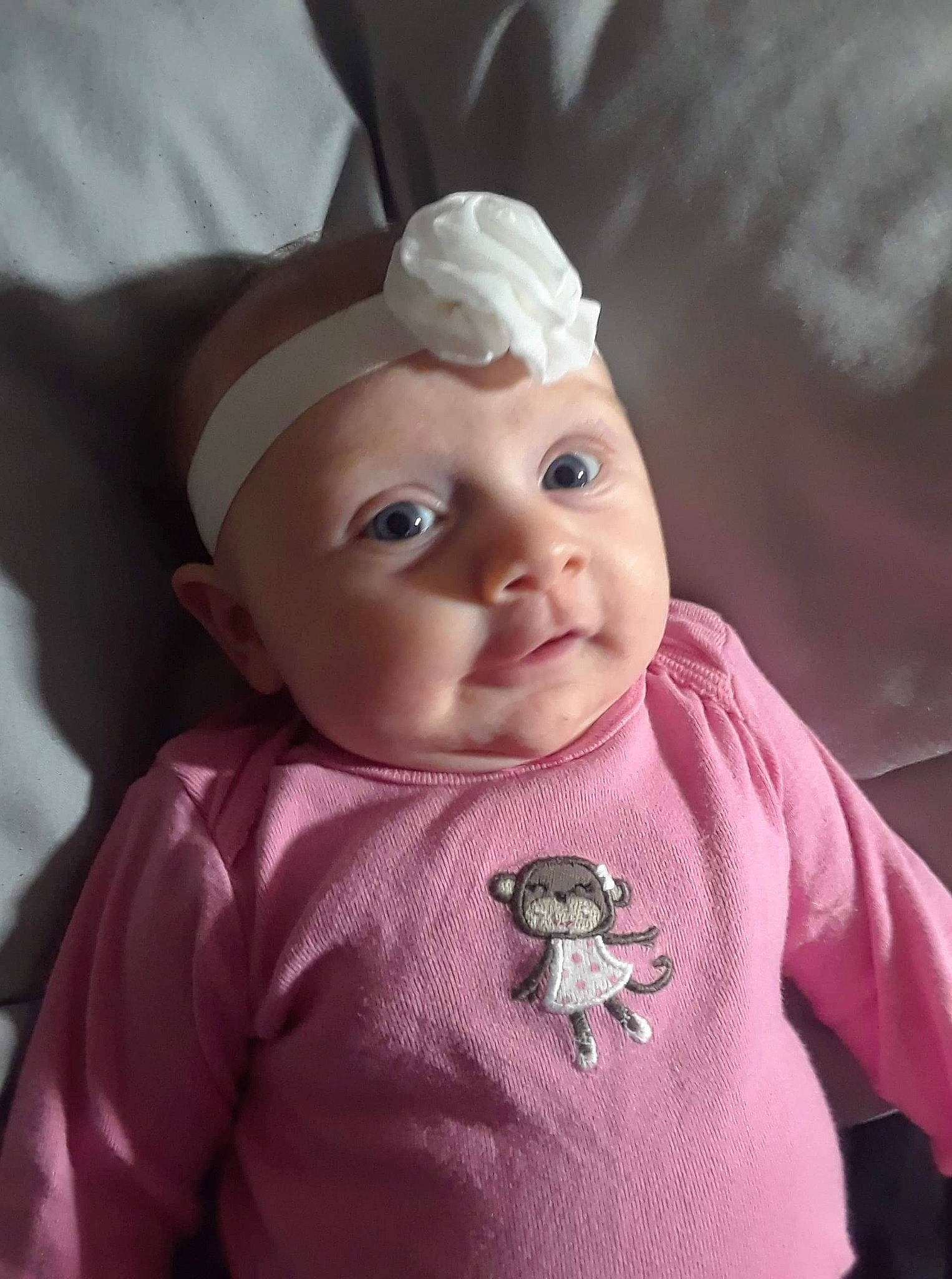 Delylah is registered to the contest to win money with this photo: baby, cheek, child, doll, head, person, pink, skin, toddler, toy