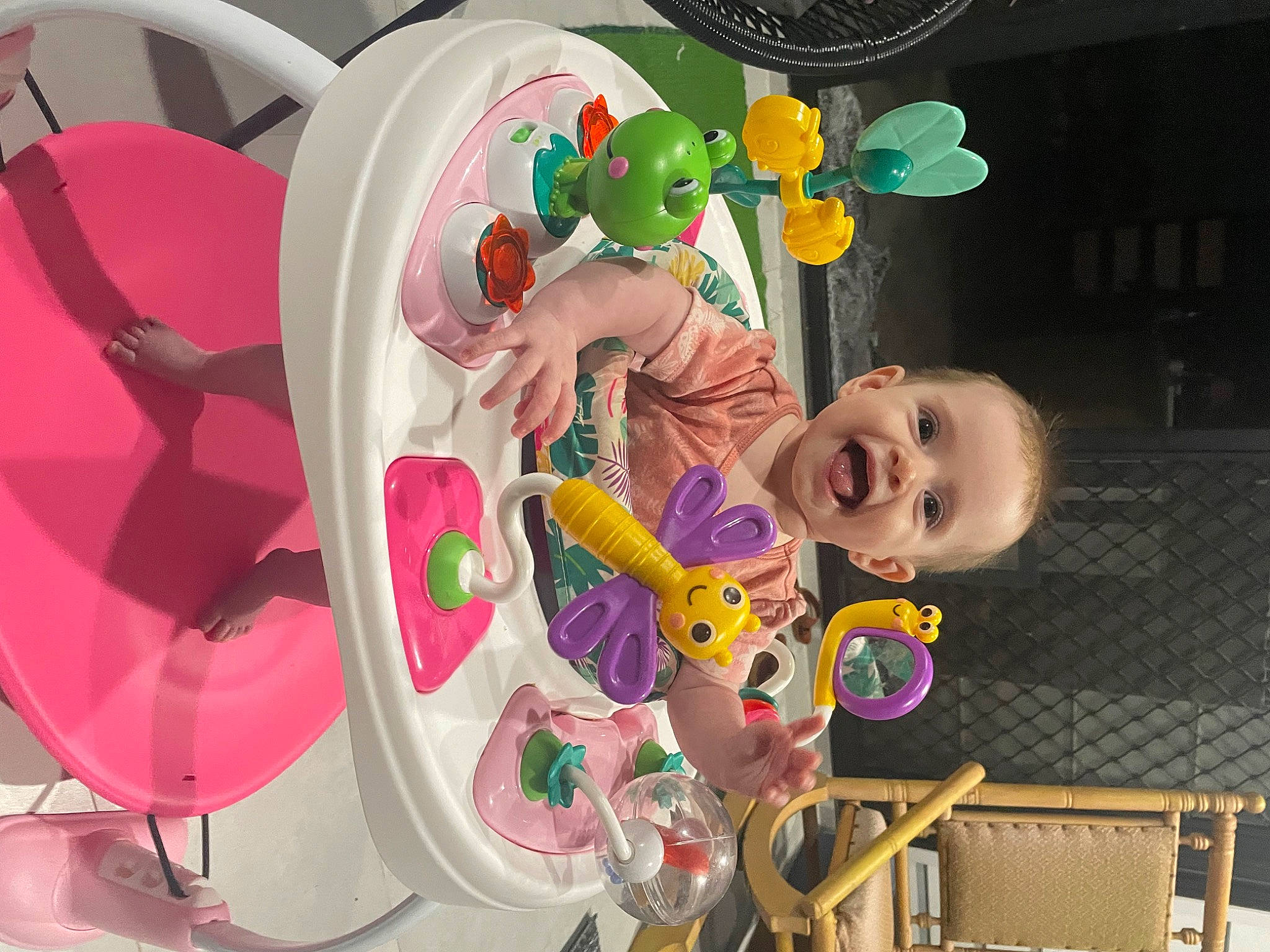 Willow is registered to the contest to win money with this photo: animation, art, baby, baby_products, baby_toys, child, circle, event, fun, happy, leisure, party_supply, person, pink, play, recreation, room, smile, toddler, toy