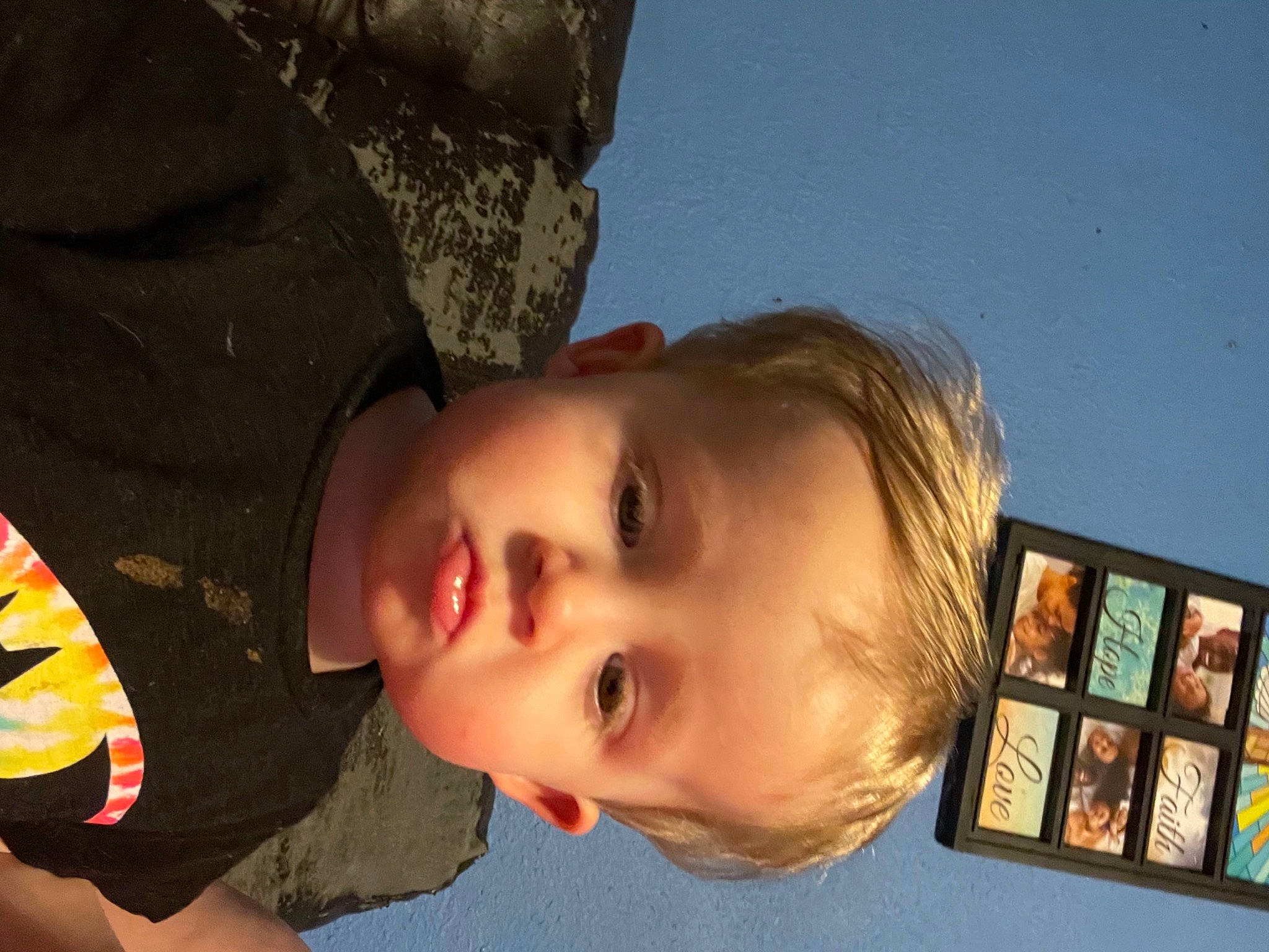 Donald is registered to the contest to win money with this photo: art, cheek, child, eyebrow, eyelash, flash_photography, fun, grass, happy, leisure, lip, mouth, nose, person, portrait_photography, skin, sky, smile, toddler, tree