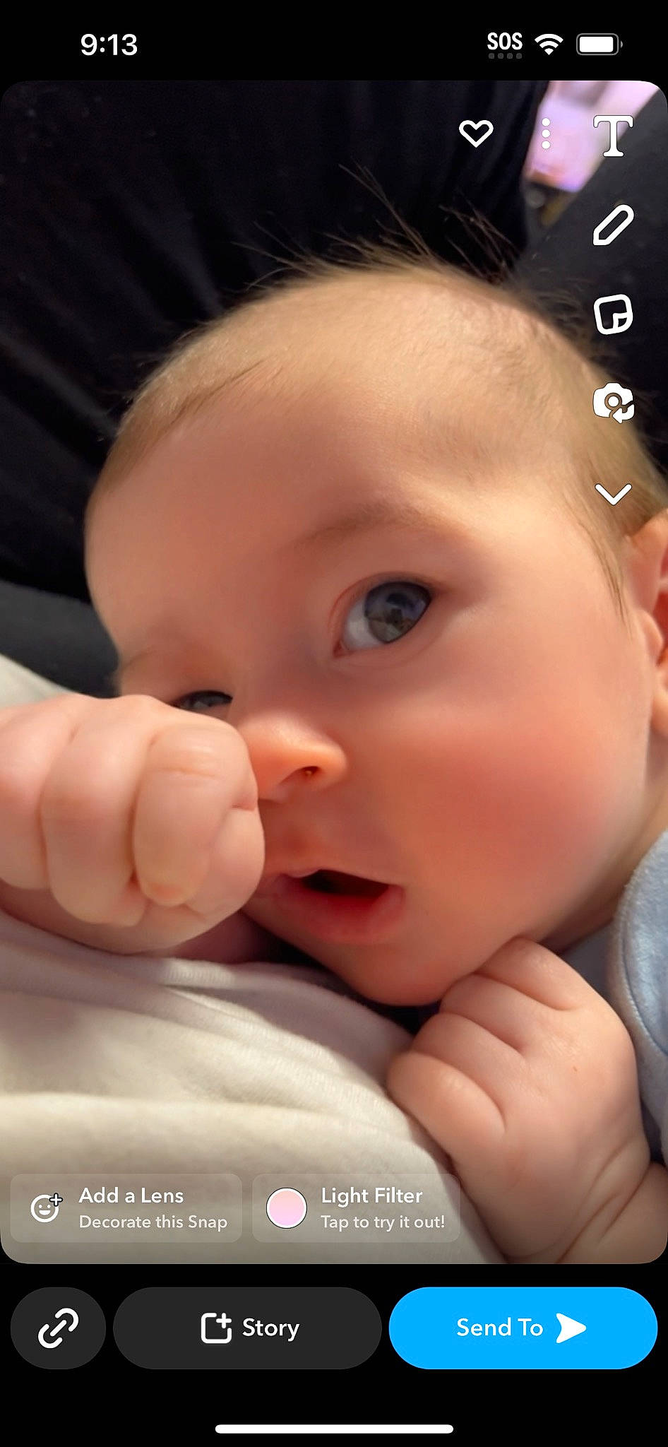 Kingston is registered to the contest to win money with this photo: baby, cheek, chin, ear, eyebrow, eyelash, finger, flash_photography, forehead, gesture, hand, happy, iris, lip, mouth, nose, person, skin, smile, thumb