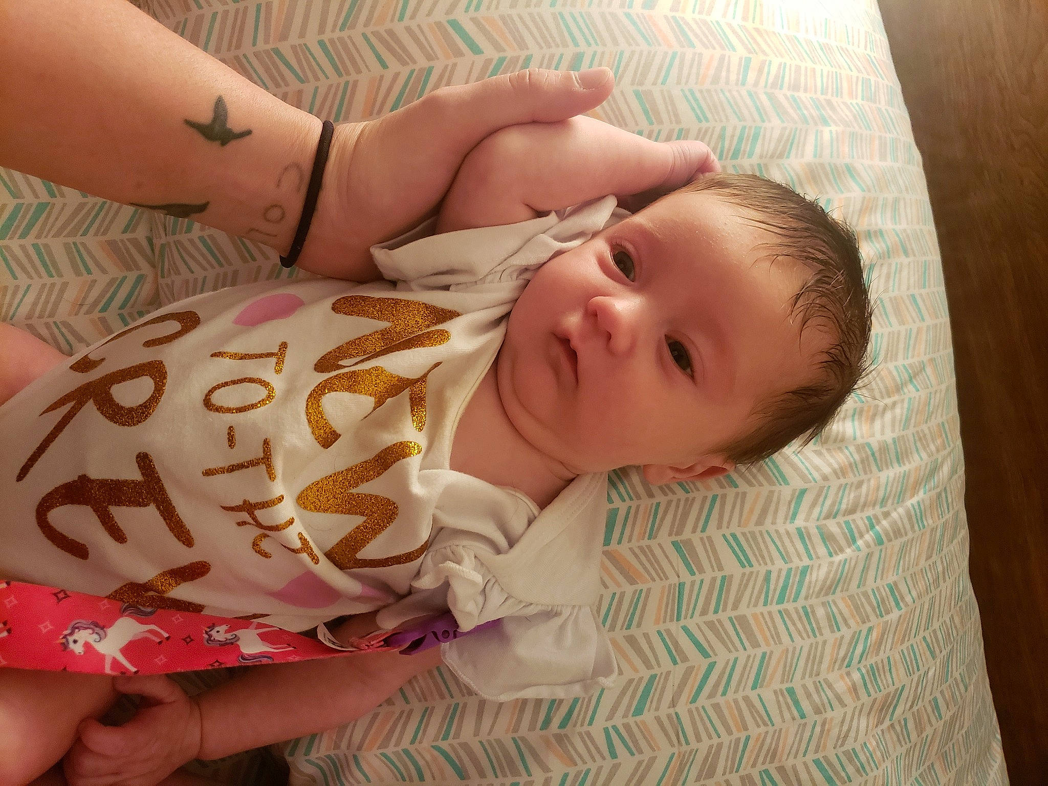 Hadley joined the competition — help win amazing prizes! baby, baby_toddler_clothing, cheek, child, comfort, eye, eyelash, face, finger, hand, head, human_body, mouth, muscle, nose, person, skin, textile, thigh, toddler