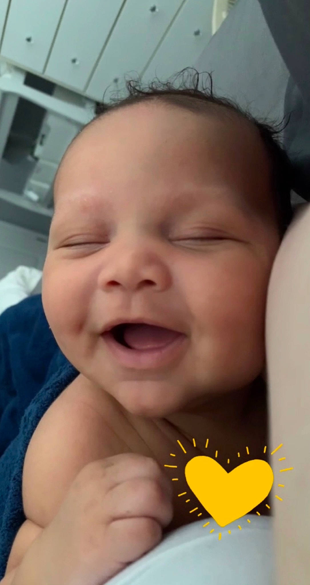 Malikai is registered to the contest to win money with this photo: baby, baby_laughing, cheek, child, comfort, eye, eyebrow, eyelash, finger, gesture, happy, iris, jaw, lip, mouth, nose, person, skin, smile, thumb