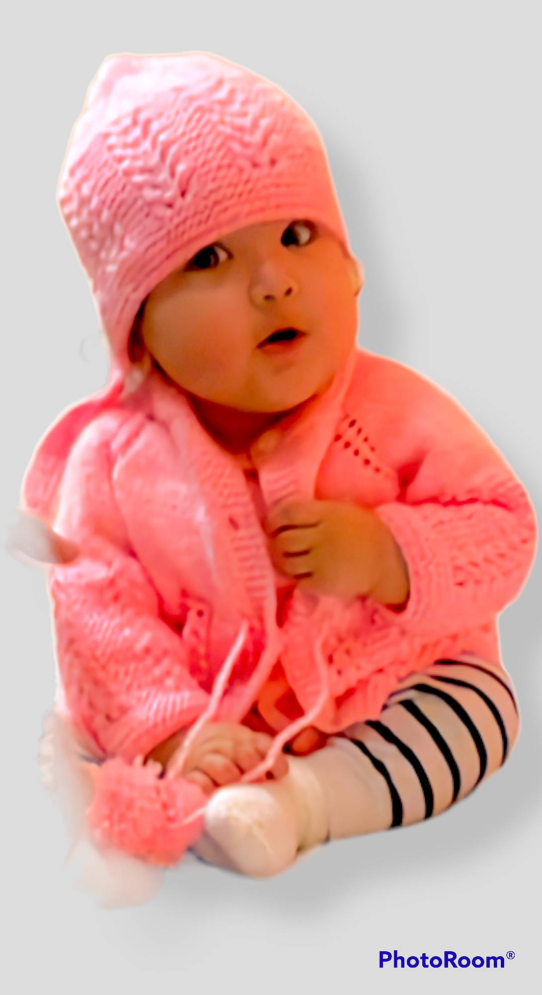 Prisha joined the competition — help win amazing prizes! baby, baby_products, baby_toddler_clothing, beanie, cap, cheek, child, fashion_accessory, happy, headwear, knit_cap, linens, lip, magenta, peach, person, pink, portrait_photography, sleeve, toddler