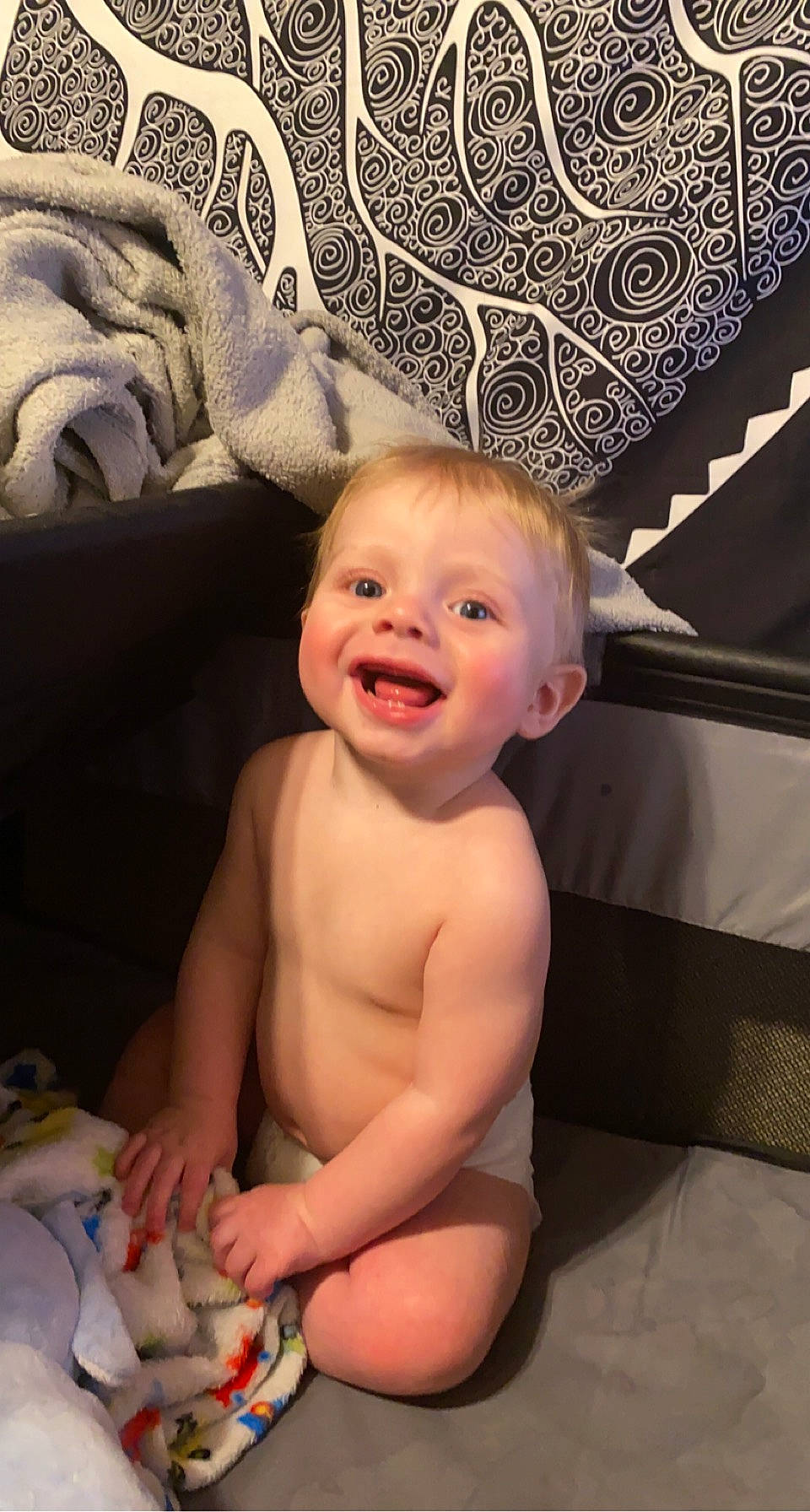Brysen joined the competition — help win amazing prizes! baby, barechested, cheek, chest, child, comfort, eye, eyebrow, fun, happy, head, human_body, iris, mouth, person, sitting, skin, smile, thumb, toddler