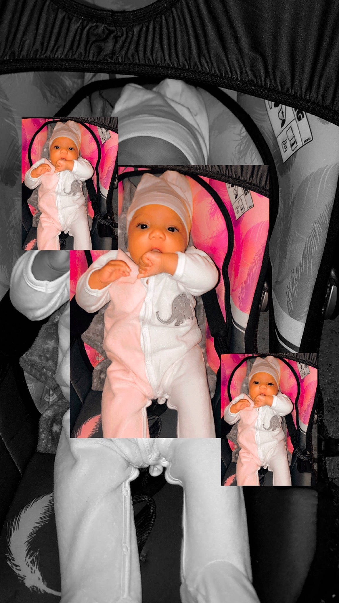 Thaïlynah participe au concours pour gagner de l'argent avec cette photo : baby, baby_carriage, baby_products, baby_safety, baby_toddler_clothing, car_seat, cheek, child, comfort, event, facial_expression, fashion, fun, headwear, organ, outerwear, person, pink, product, skin