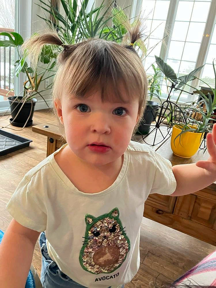 Adélie a rejoint le concours — aidez-le/la à gagner de superbes lots ! baby, baby_toddler_clothing, child, computer_keyboard, eye, eyelash, eyewear, flowerpot, happy, head, houseplant, input_device, morning, peripheral, person, plant, sleeve, summer, t_shirt, tableware