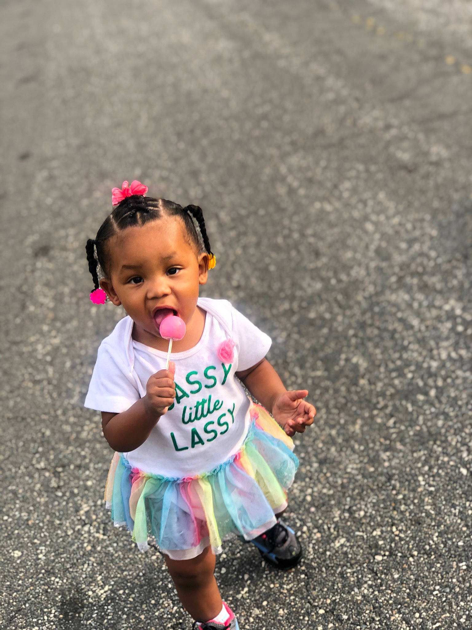 Nylah Bell is registered to the contest to win money with this photo: asphalt, baby, child, exercise, flower, fun, happy, long_distance_running, marathon, people, person, pink, plant, play, recreation, road, running, smile, surprise, toddler