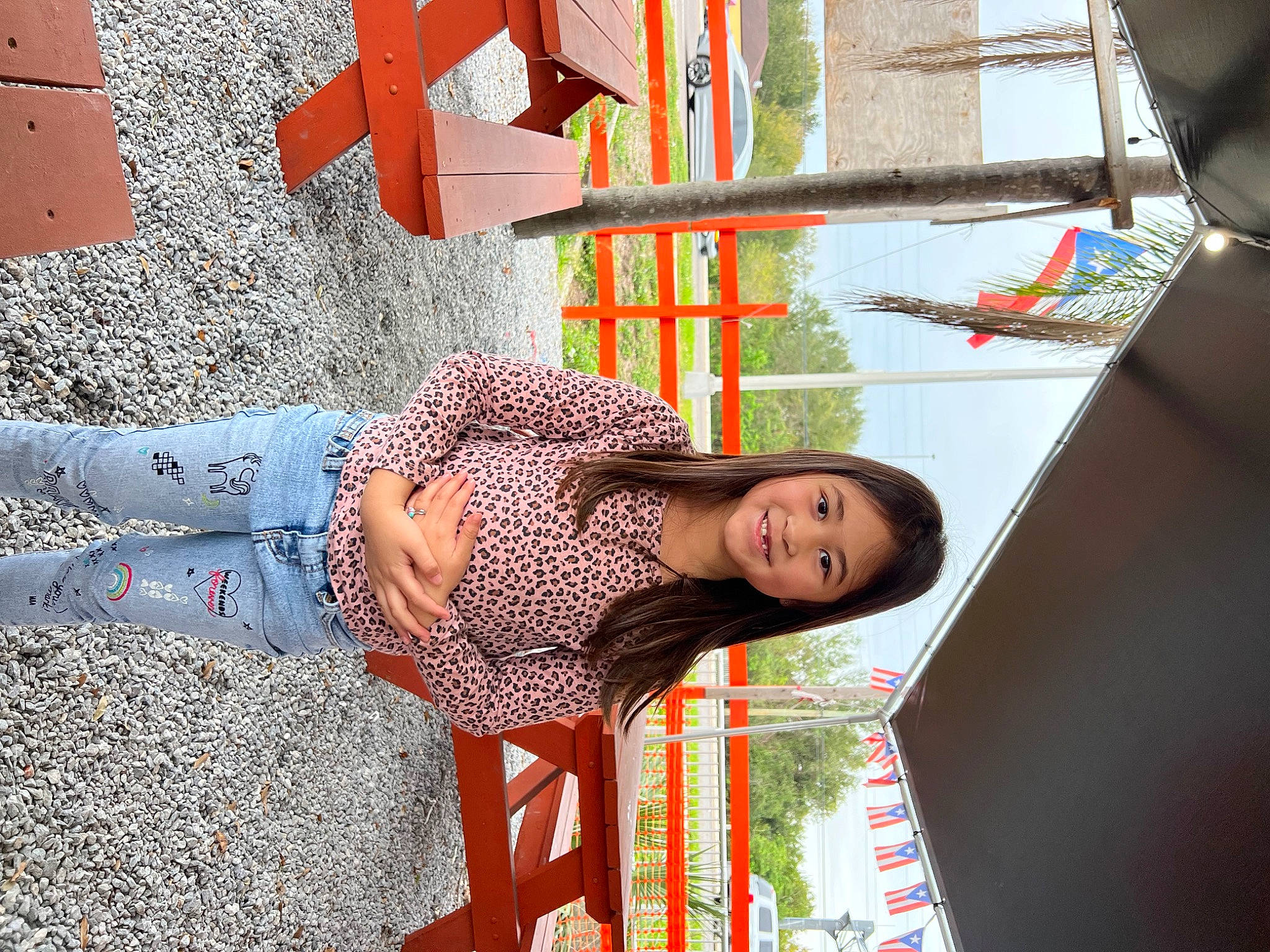 Lilyanna joined the competition — help win amazing prizes! child, city, facade, fashion, fun, happy, human_leg, joy, leisure, orange, pattern, people_in_nature, person, red, textile, thigh, tints_and_shades, tree, visual_arts, waist