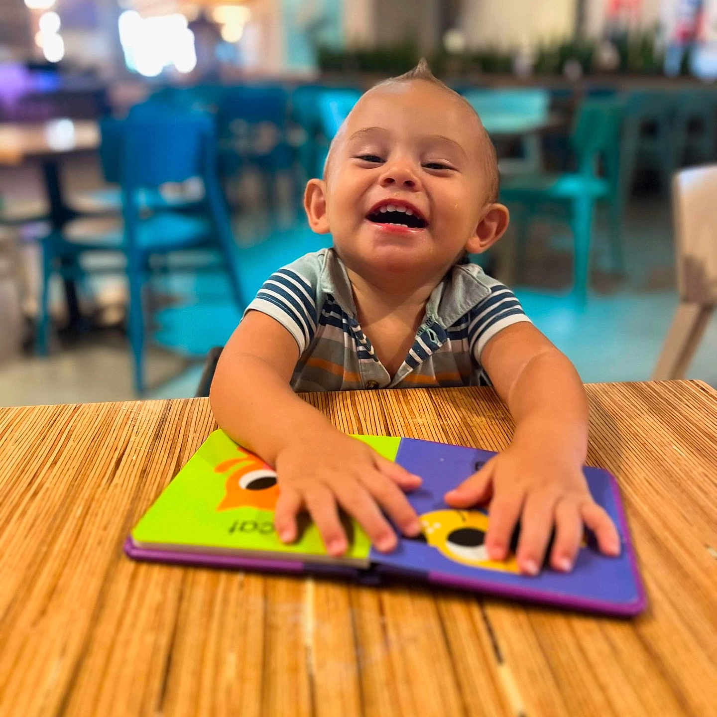 Joseph joined the competition — help win amazing prizes! baby, babylaughing, chair, face, furniture, happy, hardwood, head, indoors, interiordesign, laughing, mat, person, photography, portrait, sitting, smile, table, tabletop, wood