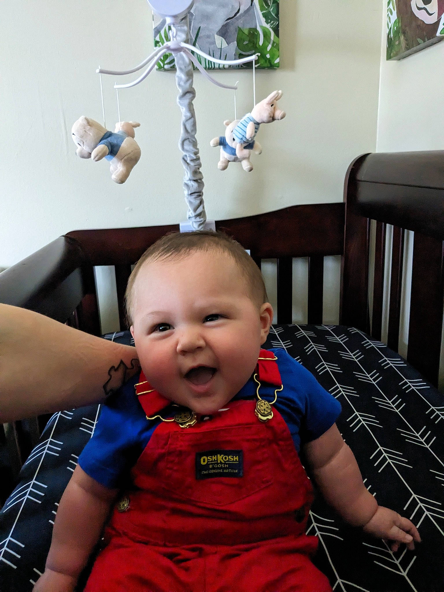 Isaac is registered to the contest to win money with this photo: baby, baby_toddler_clothing, chair, child, design, fun, green, happy, mammal, person, photograph, product, room, sitting, smile, snapshot, table, toddler, vacation, white