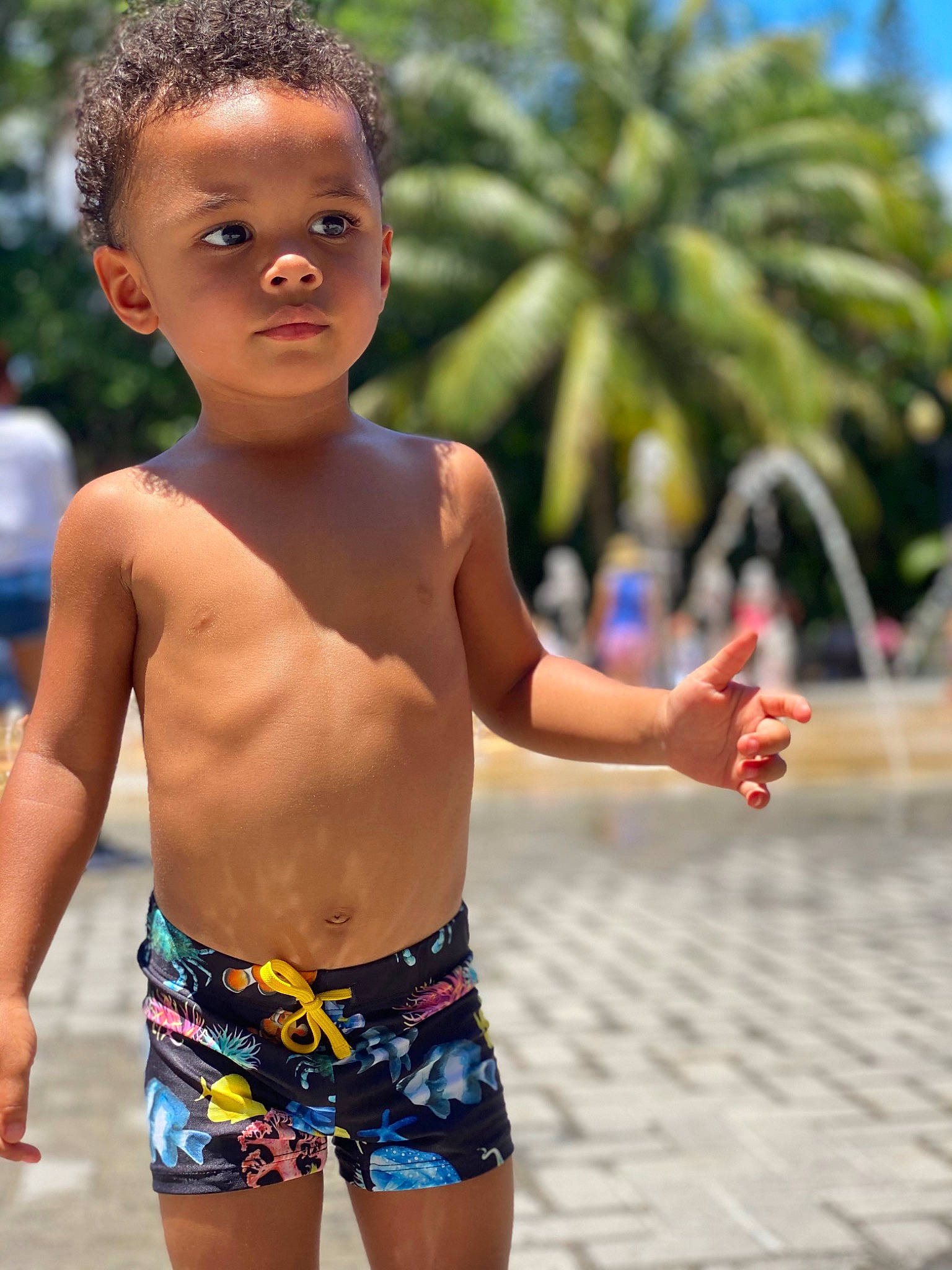 Atlas is registered to the contest to win money with this photo: abdomen, barechested, beach, board_short, chest, child, fun, leisure, person, play, recreation, shorts, smile, summer, swimwear, toddler, trunk, trunks, vacation, water
