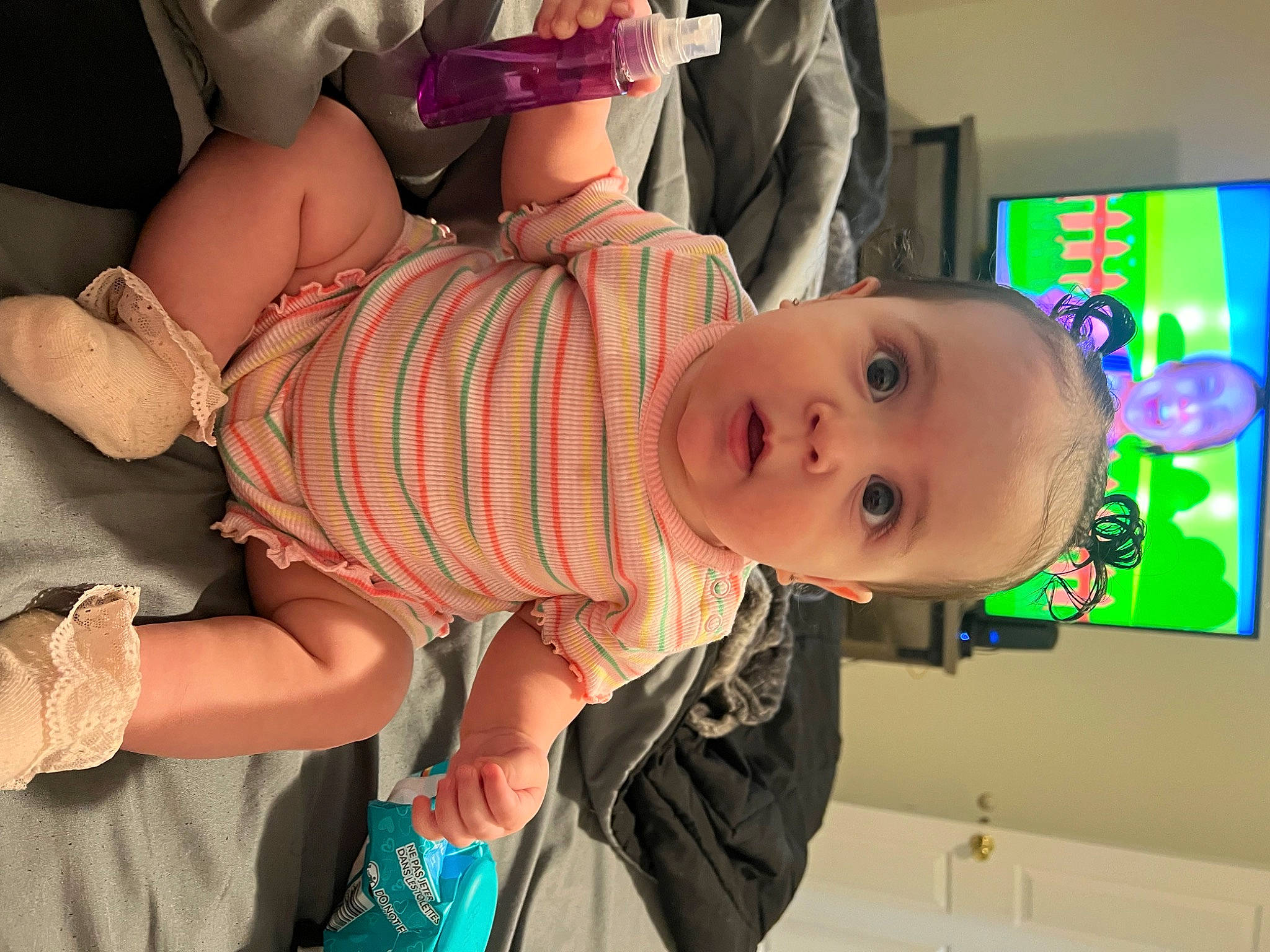 Nova joined the competition — help win amazing prizes! abdomen, baby, baby_products, baby_toddler_clothing, cheek, chest, child, eyewear, fun, hat, human_leg, mouth, nail, person, personal_protective_equipment, pink, room, skin, surprise, thigh