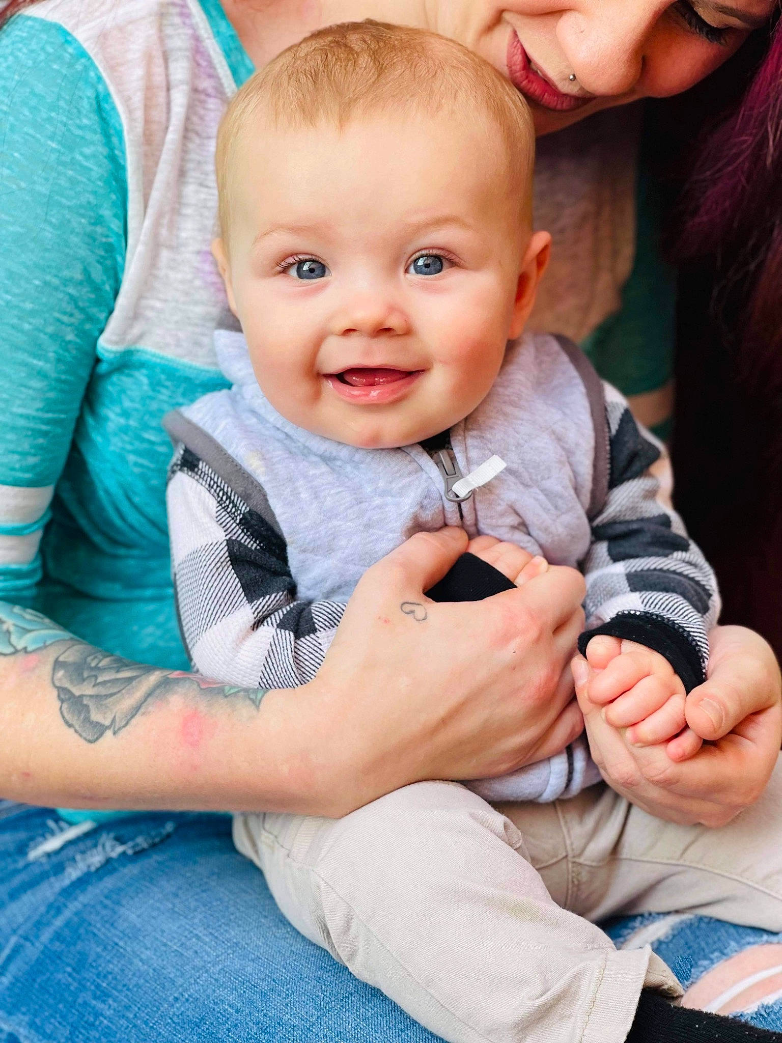 Daniel joined the competition — help win amazing prizes! baby, baby_toddler_clothing, blue, cheek, child, chin, eye, finger, flash_photography, gesture, happy, human, iris, joy, lap, people, person, photograph, skin, sleeve