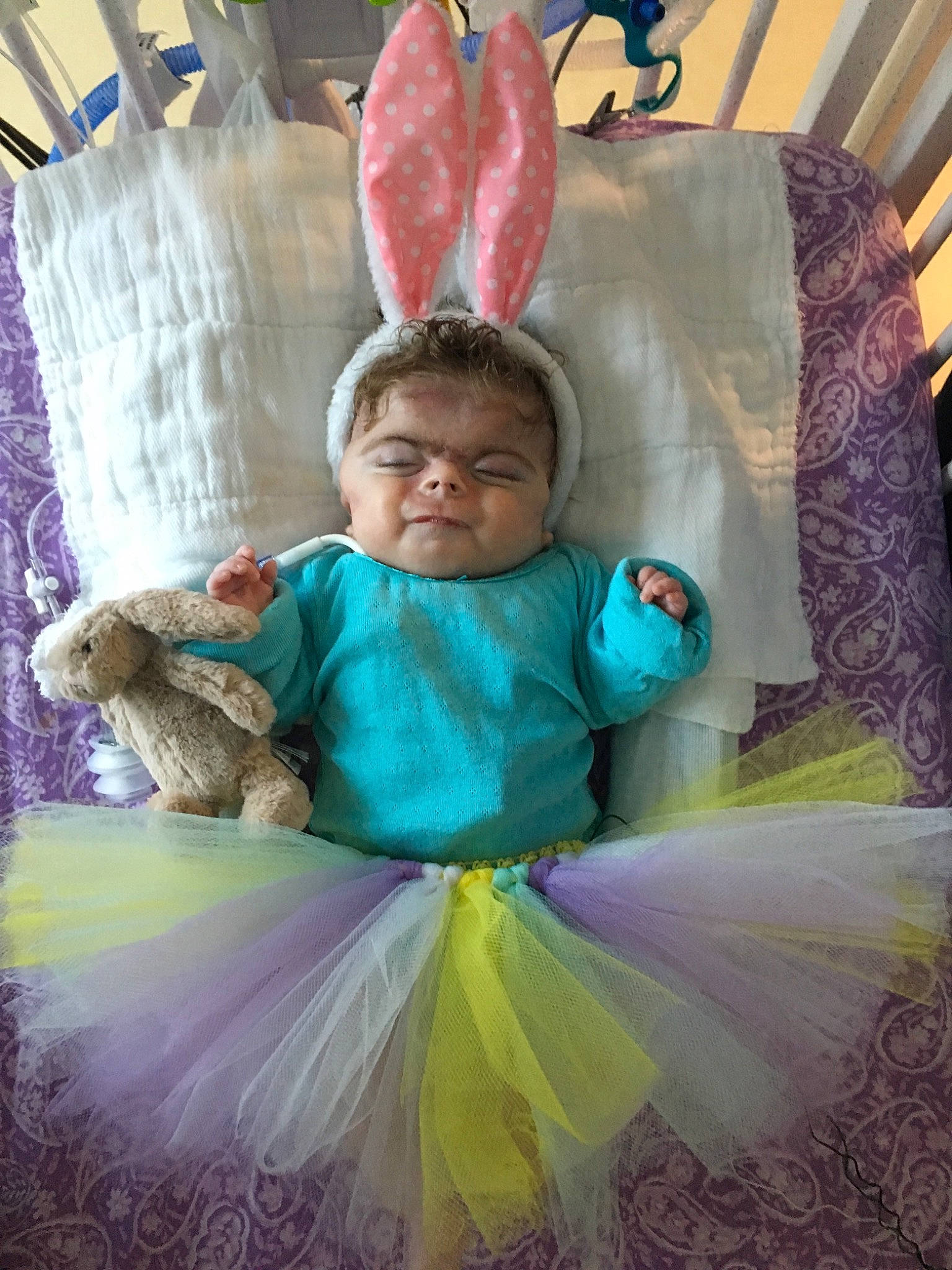 Brexley is registered to the contest to win money with this photo: ballet_tutu, child, costume, dress, easter, easter_bunny, fun, person, pink, purple, toddler