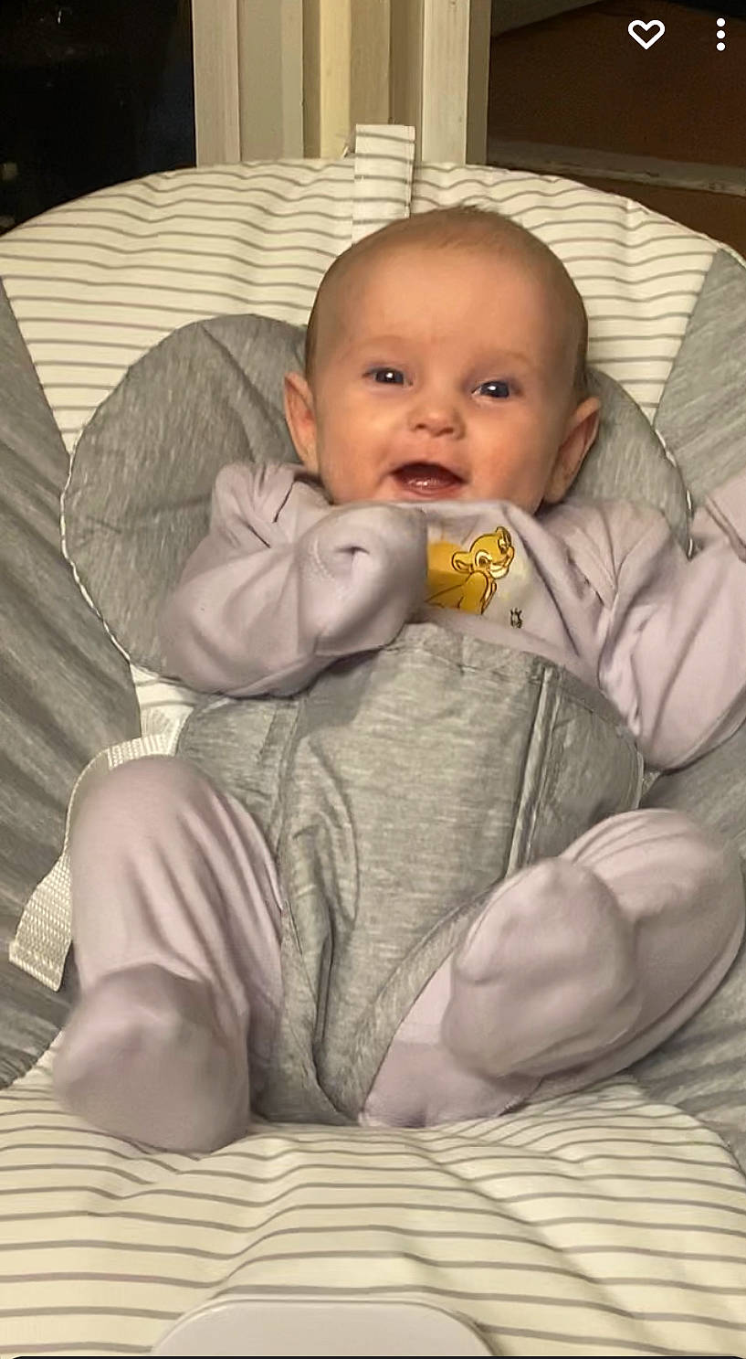 Kayleigh is registered to the contest to win money with this photo: art, baby, baby_products, baby_sleeping, baby_toddler_clothing, bedtime, cheek, child, comfort, face, head, lap, linens, mouth, painting, person, room, sitting, sleep, textile