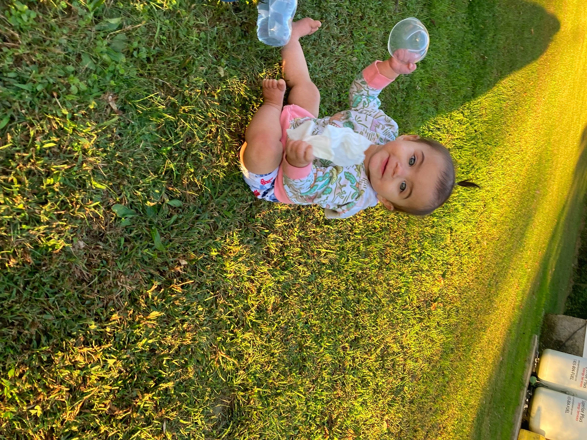 Eliza joined the competition — help win amazing prizes! baby, flower, grass, grass_family, grassland, groundcover, happy, hat, joy, lawn, leaf, leisure, meadow, people_in_nature, person, plant, shrub, summer, sunlight, toddler