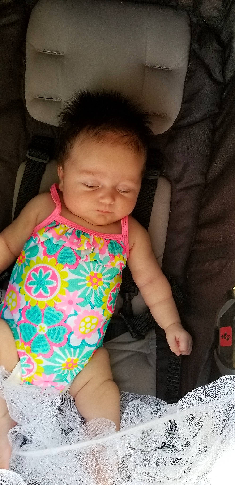 Kassidy joined the competition — help win amazing prizes! baby, baby_products, car_seat, cheek, child, person, product, sitting, skin, smile, toddler