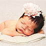 baby, newborn, sleeping, flower, headband, pillow, soft, peaceful, cute, infant, resting, skin, face, hand, closeup, portrait, adorable, peace, calm, blanket