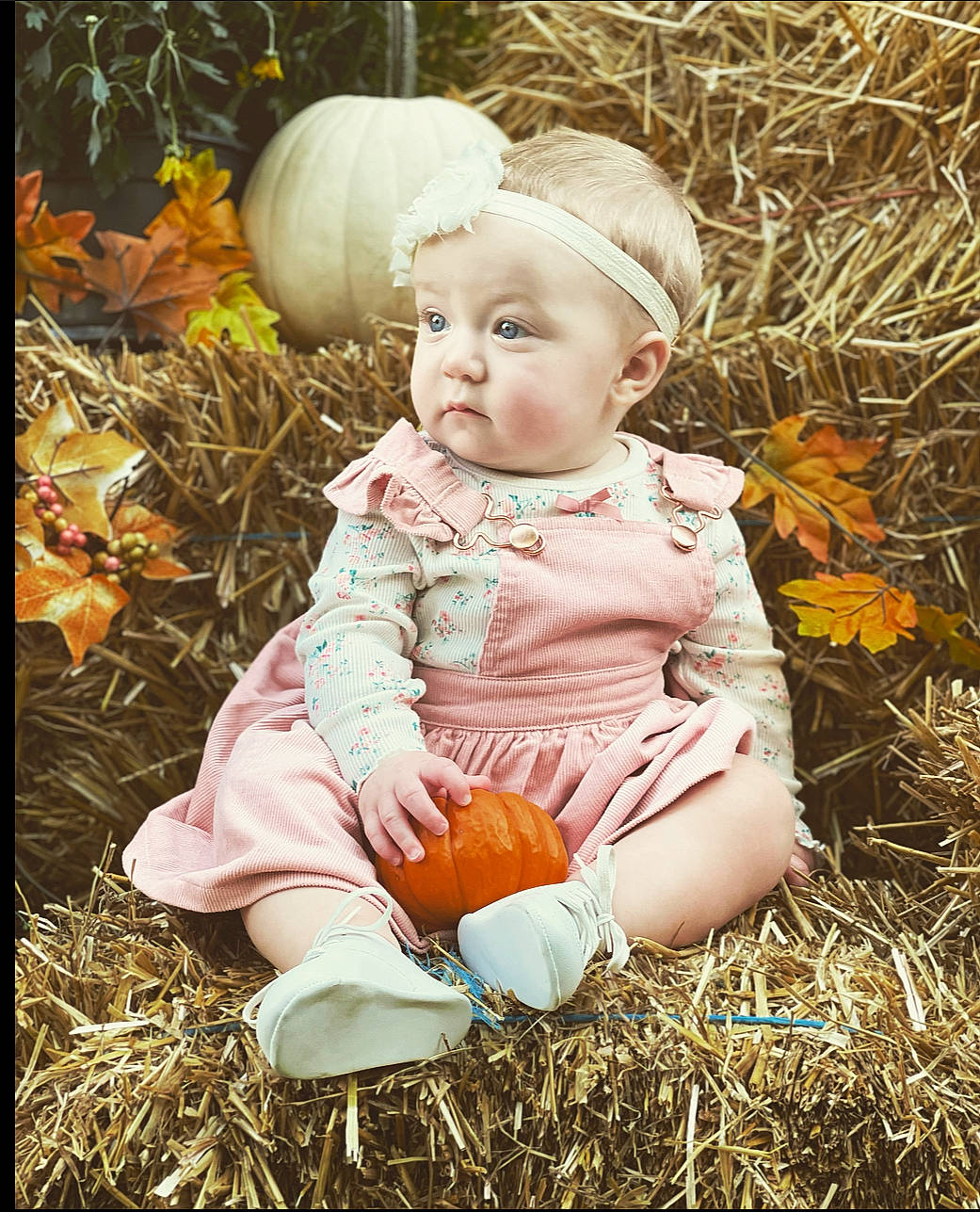 Austyn is registered to the contest to win money with this photo: baby, baby_toddler_clothing, child, child_model, fashion_accessory, flash_photography, grass, happy, pattern, people_in_nature, person, plant, portrait_photography, sitting, toddler, wood