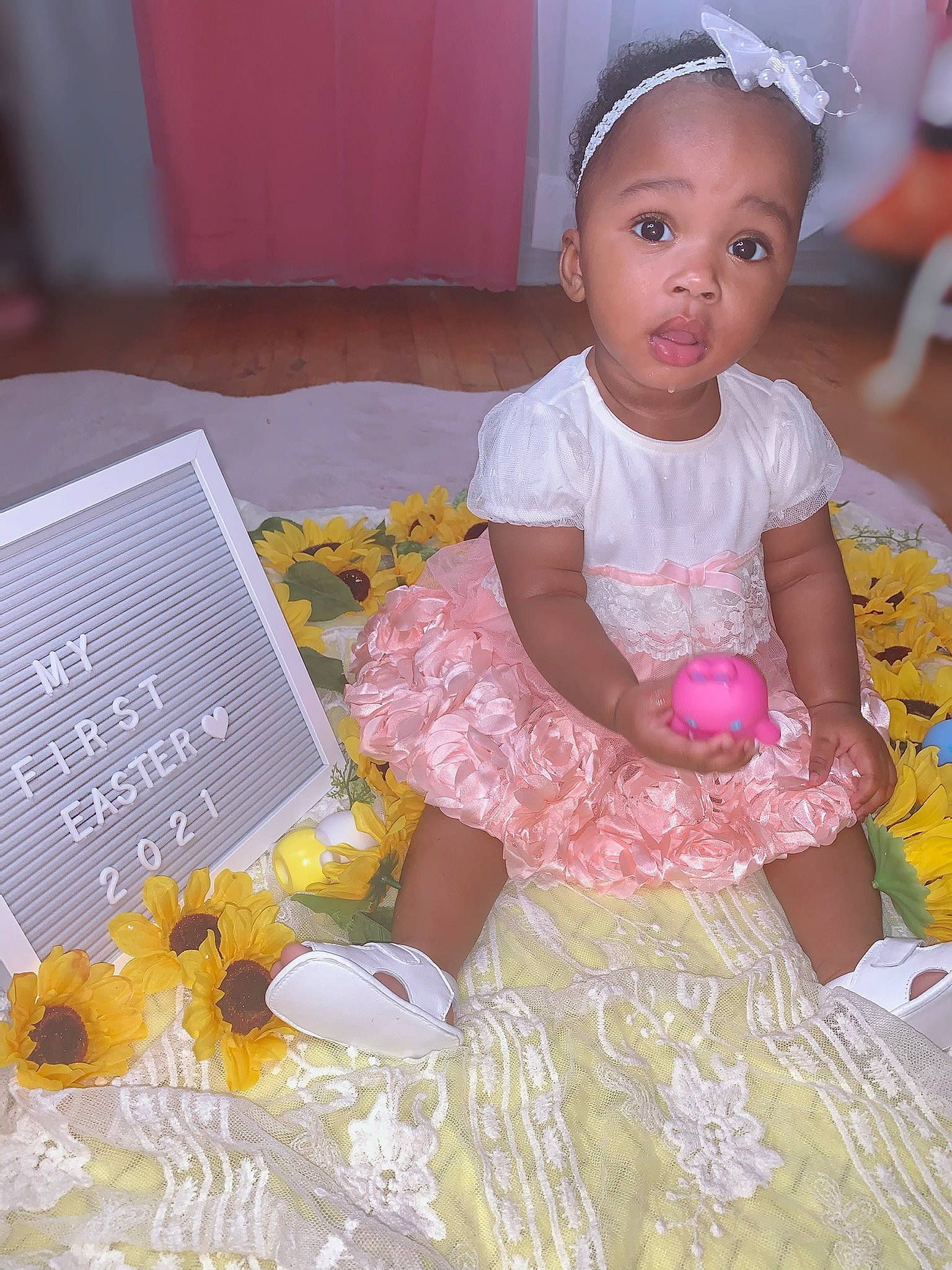 Karizma joined the competition — help win amazing prizes! baby, baby_toddler_clothing, beauty, book, child, embellishment, event, fun, happy, headband, iris, linens, magenta, pattern, person, pink, product, publication, purple, sitting