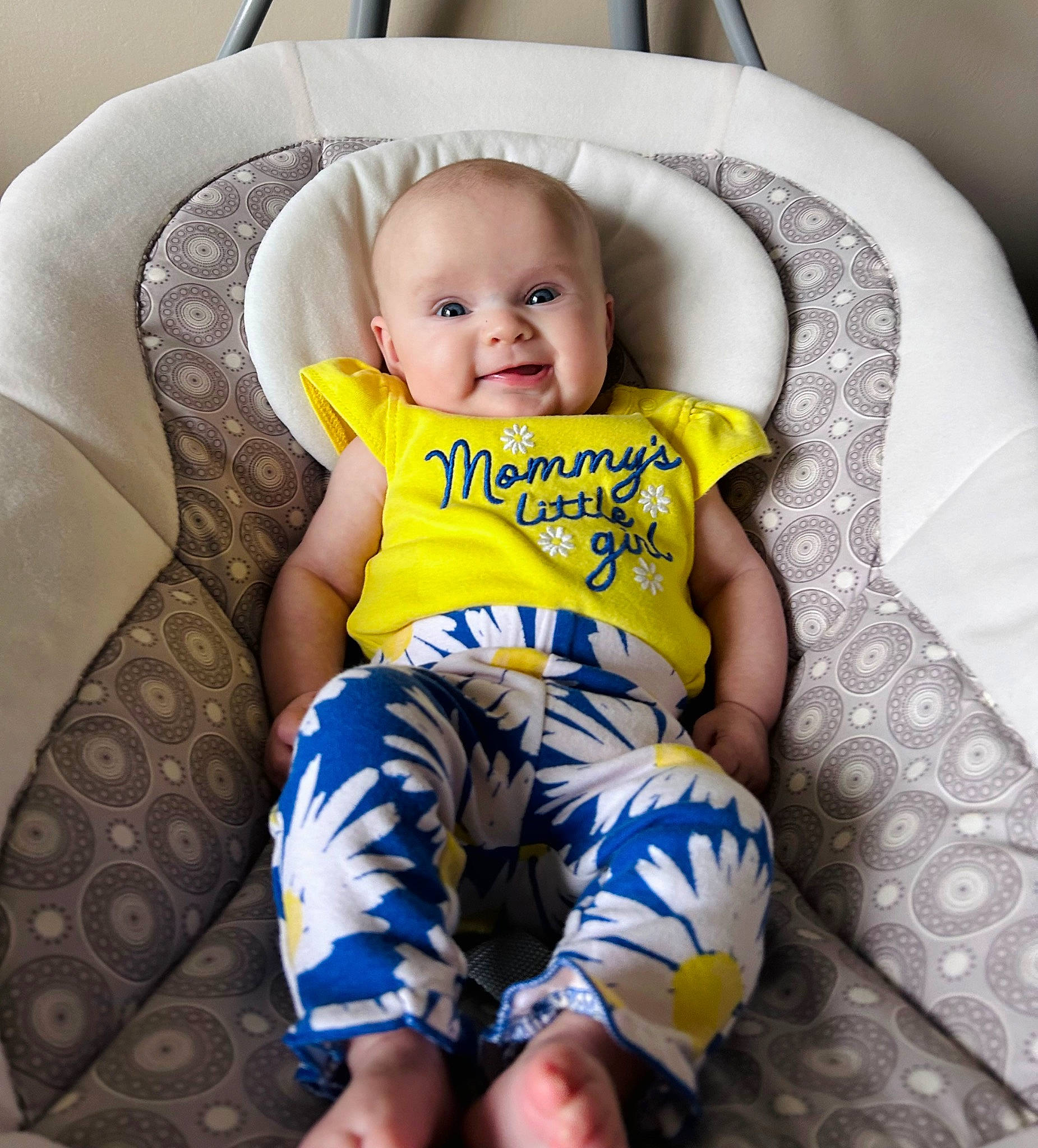 Brynleigh joined the competition — help win amazing prizes! baby, baby_toddler_clothing, chair, cheek, child, comfort, couch, eye, face, hairstyle, happy, head, iris, person, skin, sleeve, smile, t_shirt, thigh, toddler