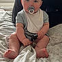 Hugo joined the competition — help win amazing prizes! adult, baby, background, bed, blanket, child, clothing, curtains, cute, face, foot, hand, home, indoor, keys, light, pacifier, person, sitting, window