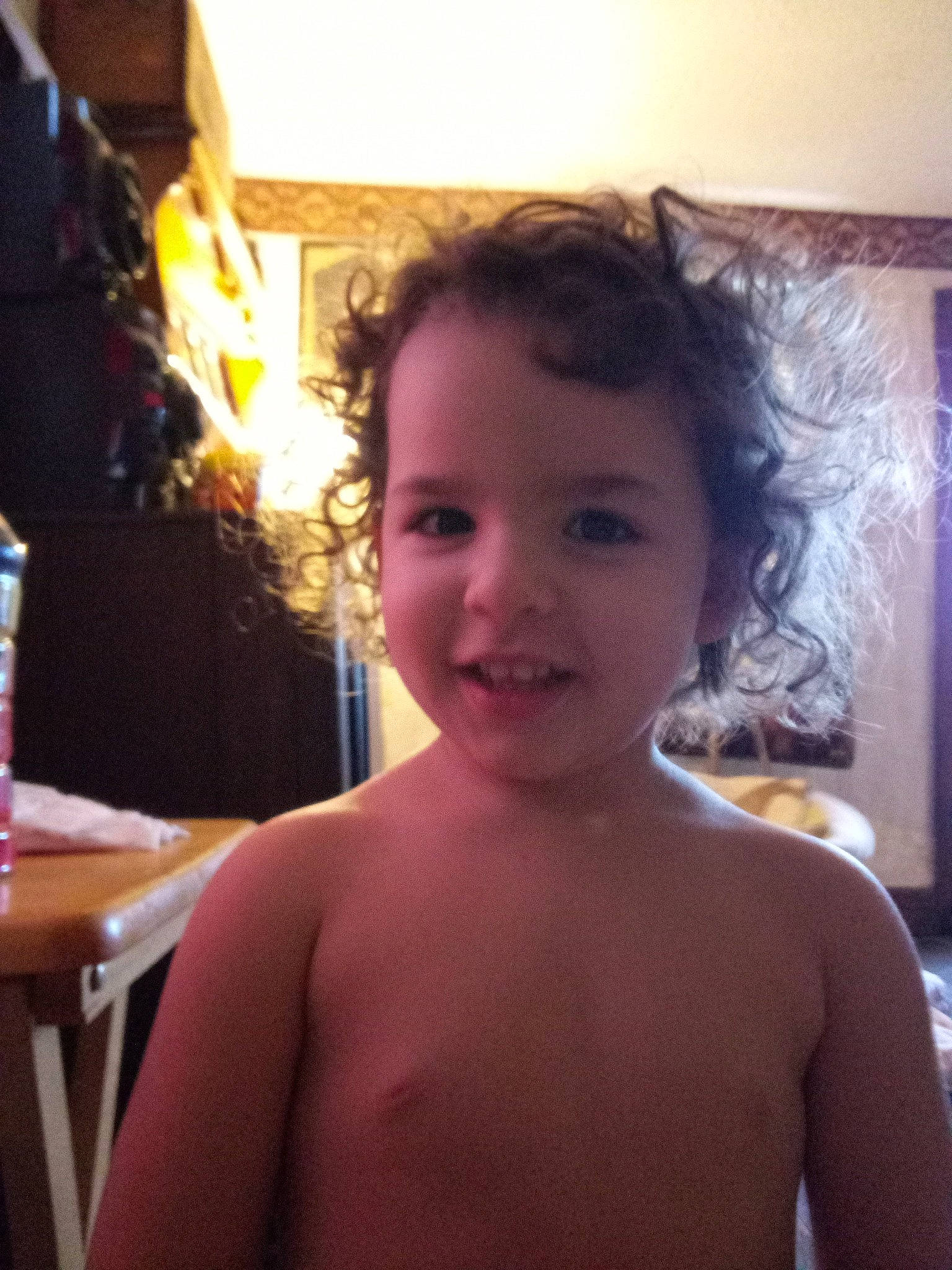 Miracle joined the competition — help win amazing prizes! barechested, chest, child, ear, face, forehead, fun, hair, hairstyle, head, joy, lip, muscle, neck, person, room, shoulder, skin, smile, summer