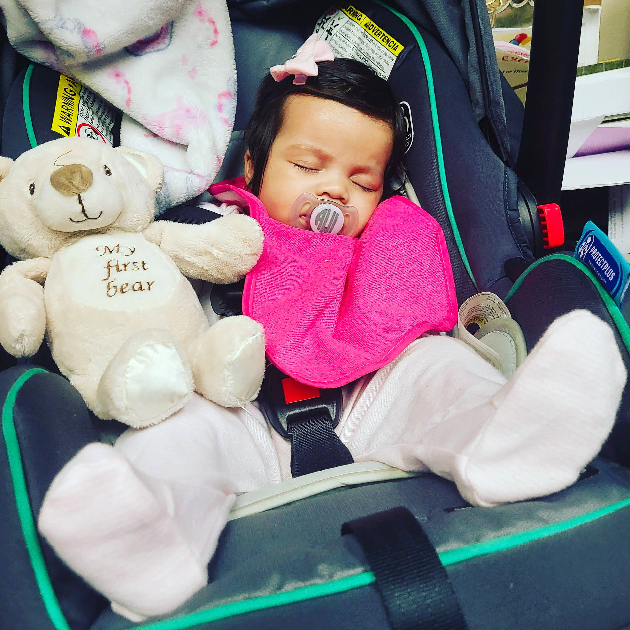 Ariel joined the competition — help win amazing prizes! baby, baby_products, baby_sleeping, baby_toddler_clothing, cap, car_seat, carmine, child, comfort, fun, fur, hat, motor_vehicle, person, sitting, steering_wheel, teddy_bear, toddler, toy, travel