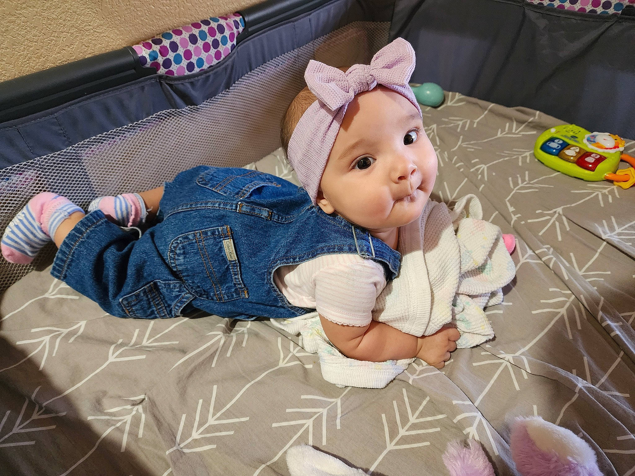 Sunshine joined the competition — help win amazing prizes! baby, baby_products, baby_toddler_clothing, baby_toys, child, comfort, fashion_accessory, flooring, fun, happy, headwear, linens, pattern, person, play, plush, room, sitting, stuffed_toy, toddler