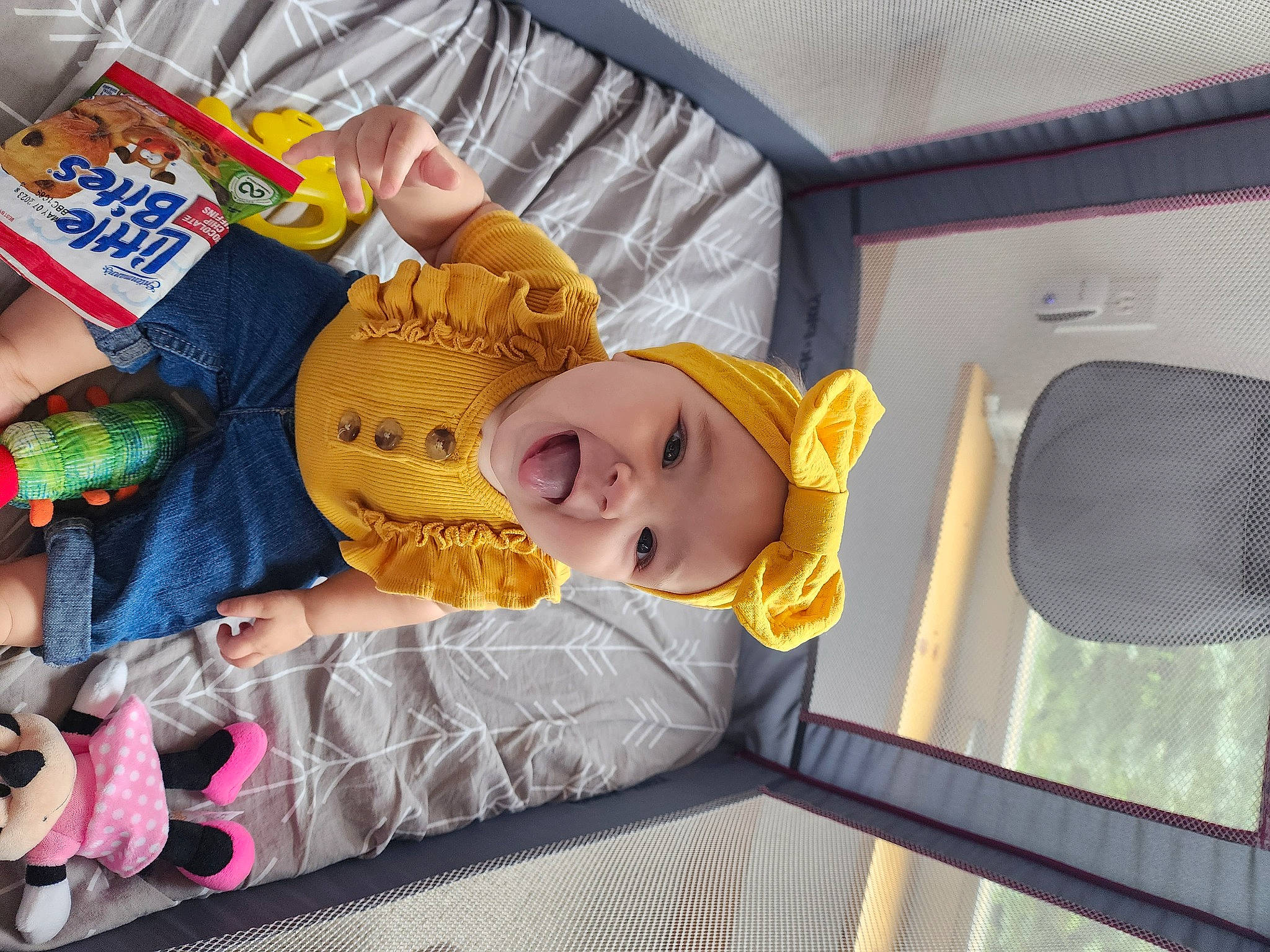 Sunshine joined the competition — help win amazing prizes! aluminum_can, baby, baby_products, baby_safety, baby_toddler_clothing, child, comfort, fun, happy, hat, headwear, junk_food, leisure, linens, person, room, smile, sun_hat, toddler, vacation