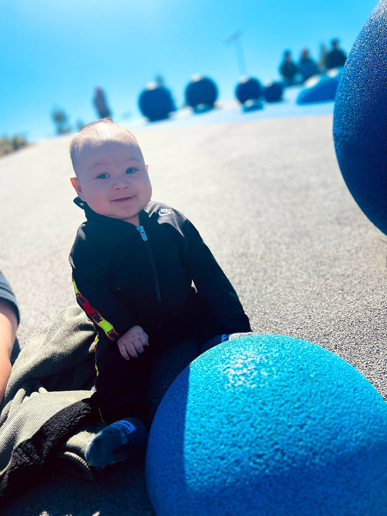 Ace joined the competition — help win amazing prizes! azure, ball, blue, daytime, electric_blue, flash_photography, fun, grass, happy, leisure, morning, people_in_nature, person, recreation, sky, sunlight, tints_and_shades, toddler, travel, tree