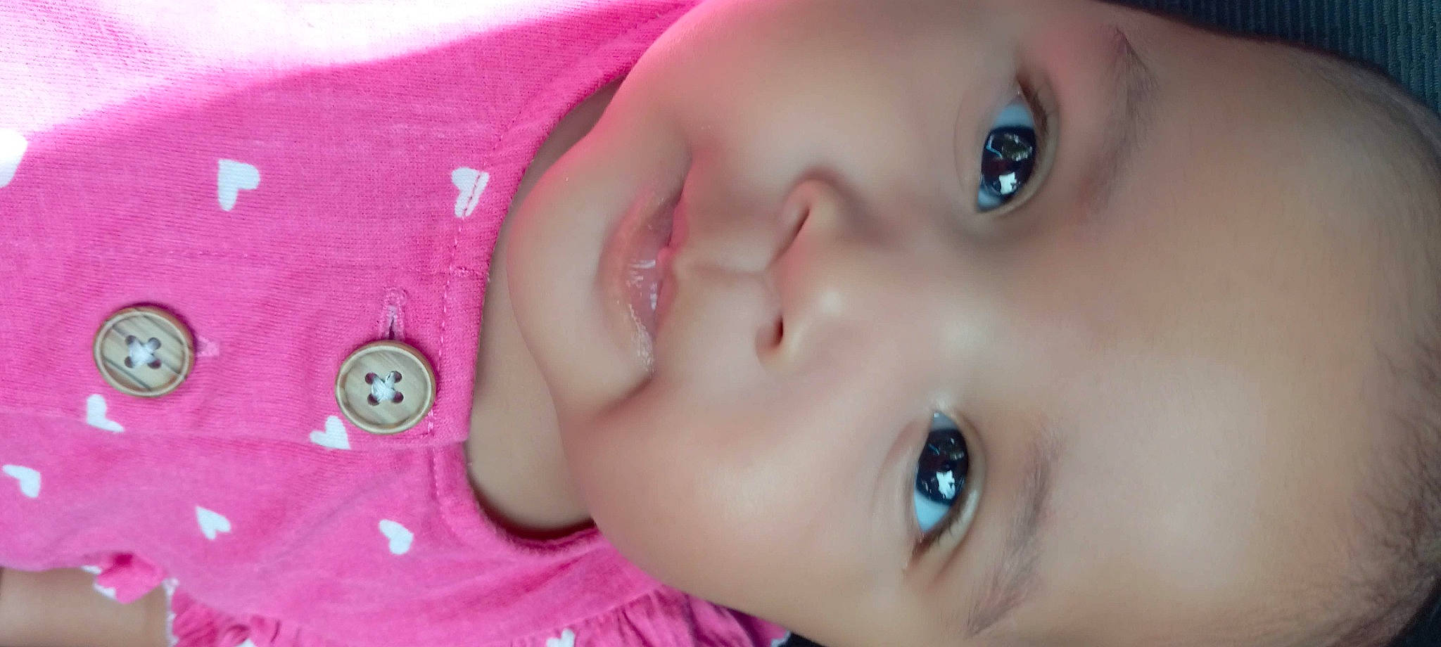 Promise joined the competition — help win amazing prizes! baby, cheek, chin, ear, eye, eyebrow, eyelash, face, flash_photography, forehead, human_body, iris, lip, mouth, neck, nose, person, pink, skin, smile