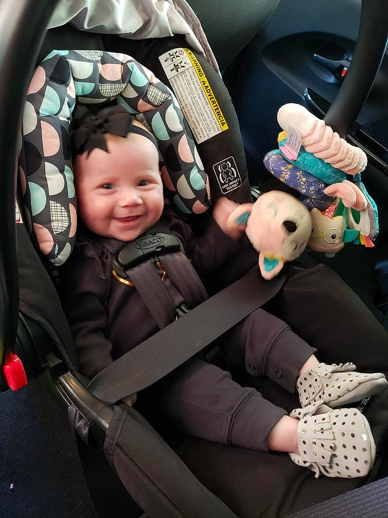 Briley joined the competition — help win amazing prizes! auto_part, baby, baby_carriage, baby_in_car_seat, baby_products, car_seat, car_seat_cover, child, headwear, joy, person, product, toddler