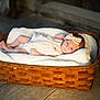 Amariah joined the competition — help win amazing prizes! baby, basket, blanket, bow, child, clothing, cozy, cute, face, floor, headband, infant, light, looking, person, plush, portrait, resting, wood, young