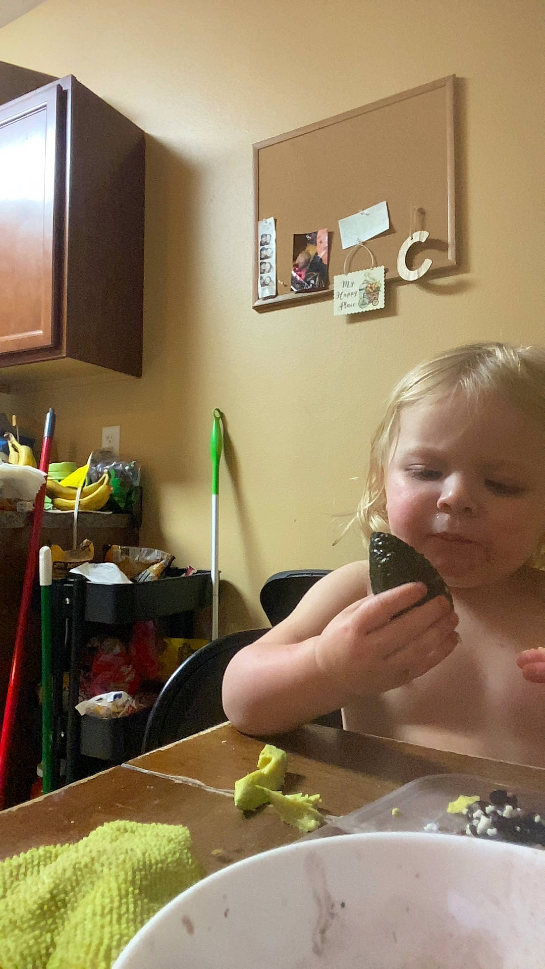 Renesmae joined the competition — help win amazing prizes! baby, child, comfort_food, cooking, cuisine, dish, dishware, food, food_craving, ingredient, kitchen_utensil, person, picture_frame, plate, play, recipe, room, spoon, table, tableware