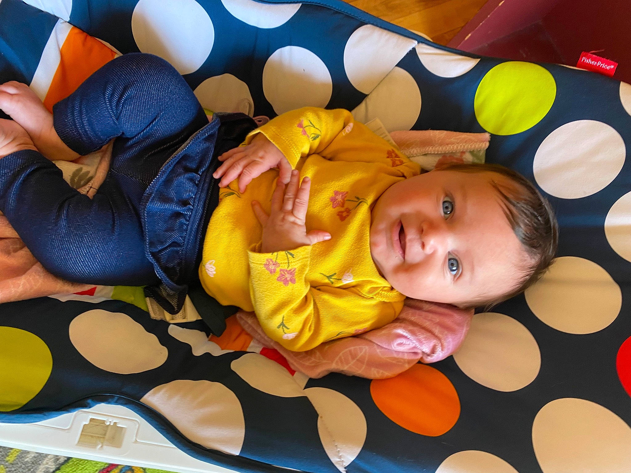 Lucille joined the competition — help win amazing prizes! baby, baby_products, baby_toddler_clothing, baby_toys, cheek, child, comfort, flooring, fun, happy, joy, linens, pattern, person, play, playmat, product, room, smile, textile