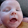 Hunter joined the competition — help win amazing prizes! baby, cheeks, child, closeup, clothing, couch, expression, eyes, face, head, indoors, infant, mouth_open, nose, person, sitting, skin, smiling, texture, young