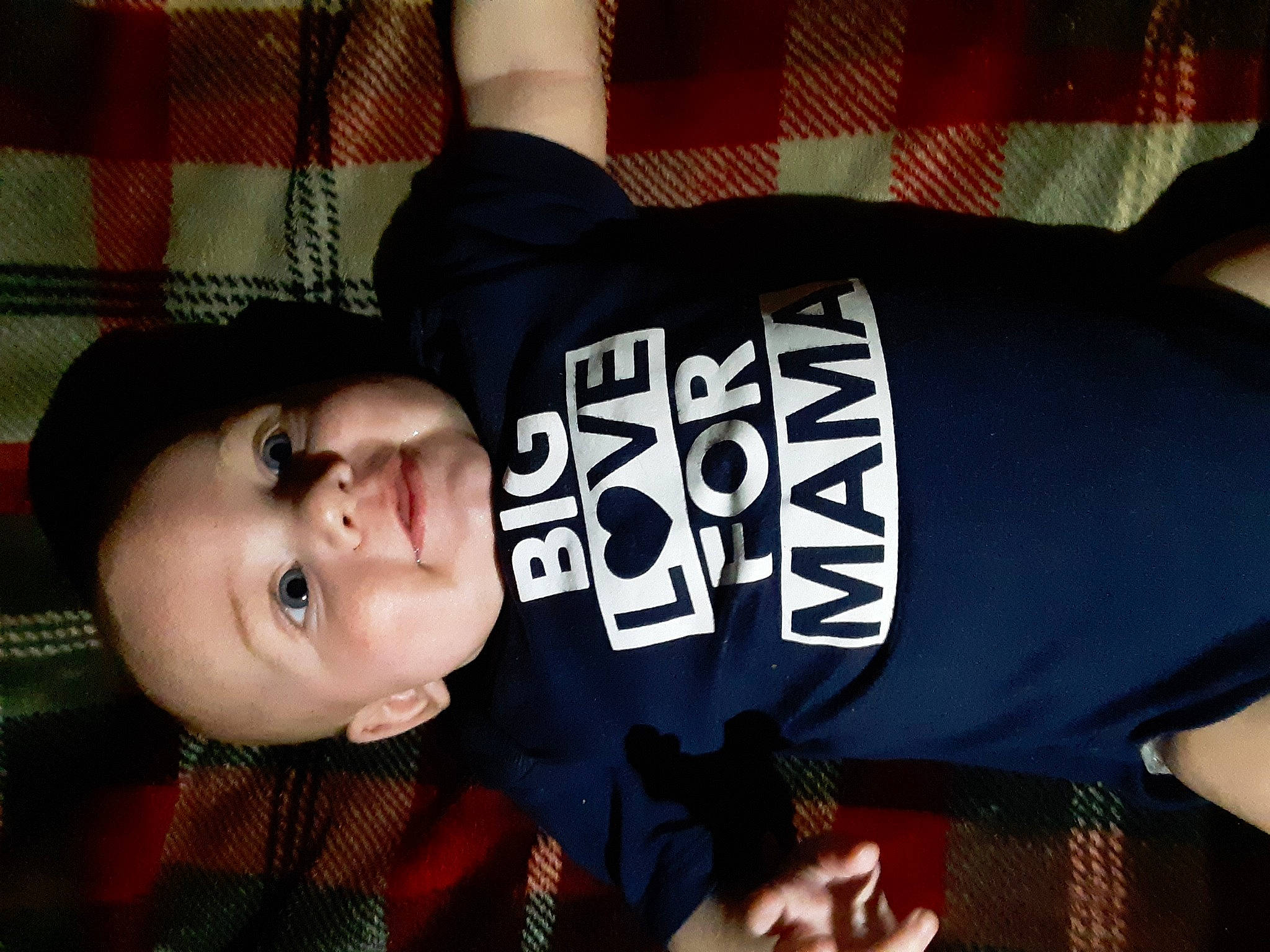 Carsen joined the competition — help win amazing prizes! black_hair, cool, design, pattern, person, plaid, smile, t_shirt, tartan, textile