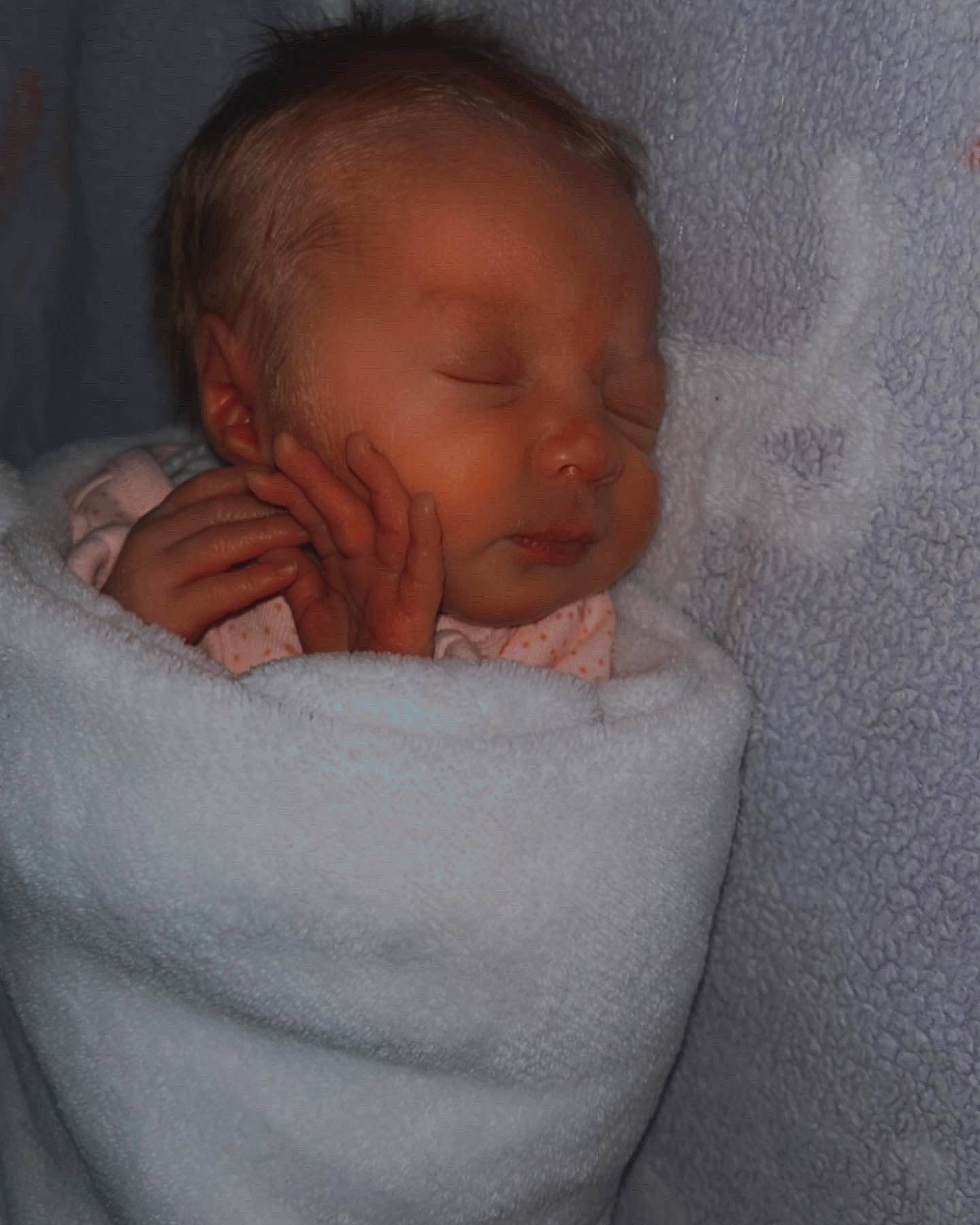 Madison joined the competition — help win amazing prizes! baby, baby_sleeping, baby_toddler_clothing, bedtime, cheek, comfort, ear, eyebrow, flesh, hair, iris, linens, lip, mouth, neck, nose, person, room, sleeve, thumb