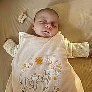 Talya participe au concours pour gagner de l'argent avec cette photo : baby, sleeping, blanket, cute, cartoon, animal, flower, toy, bed, resting, soft, peaceful, infant, child, comfort, cozy, nap, clothing, indoors, portrait