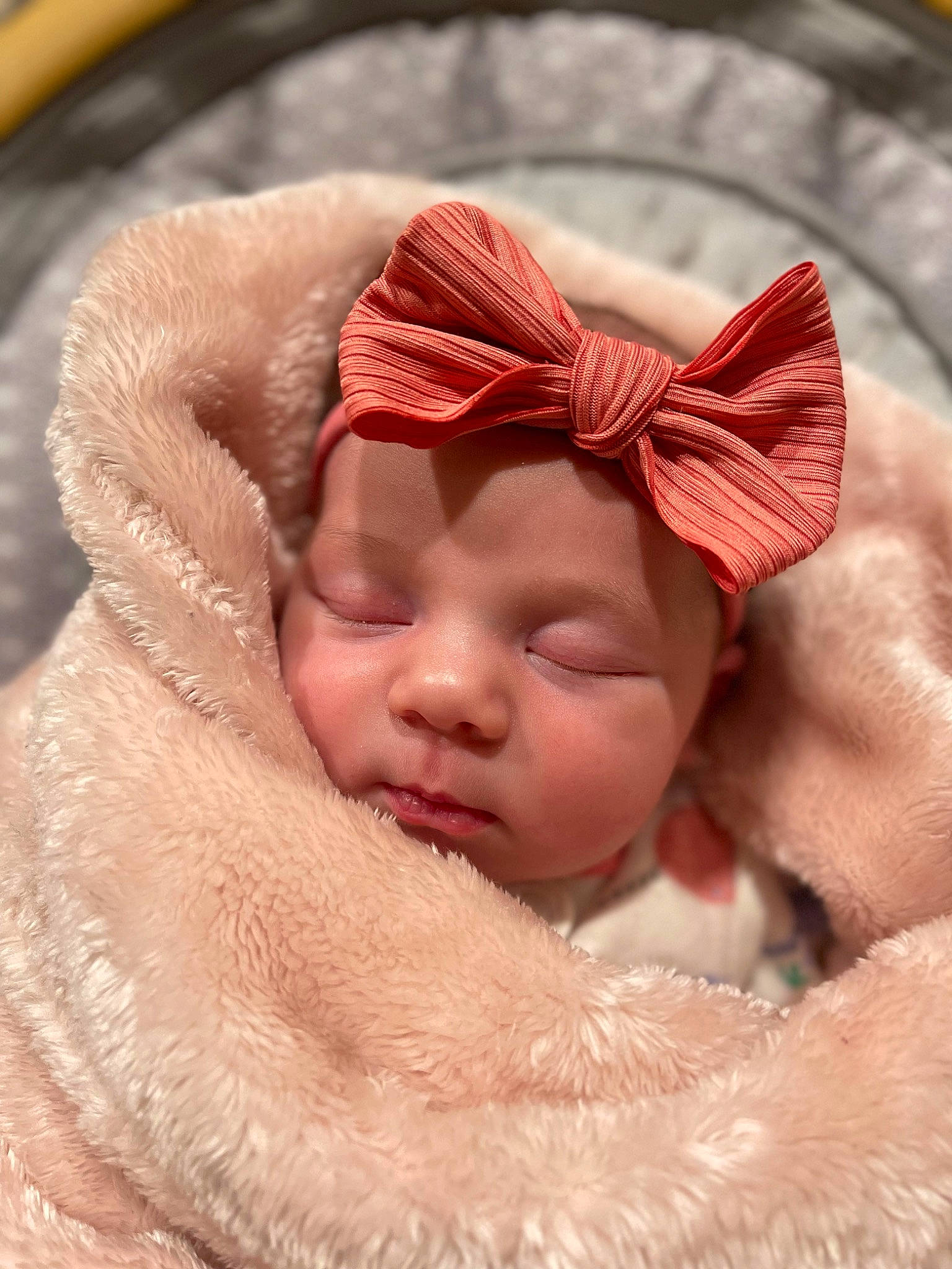 Cedar joined the competition — help win amazing prizes! baby, baby_products, baby_sleeping, baby_toddler_clothing, cap, cheek, close_up, comfort, face, fur_clothing, head, headgear, headwear, knit_cap, linens, lip, person, pink, red, skin