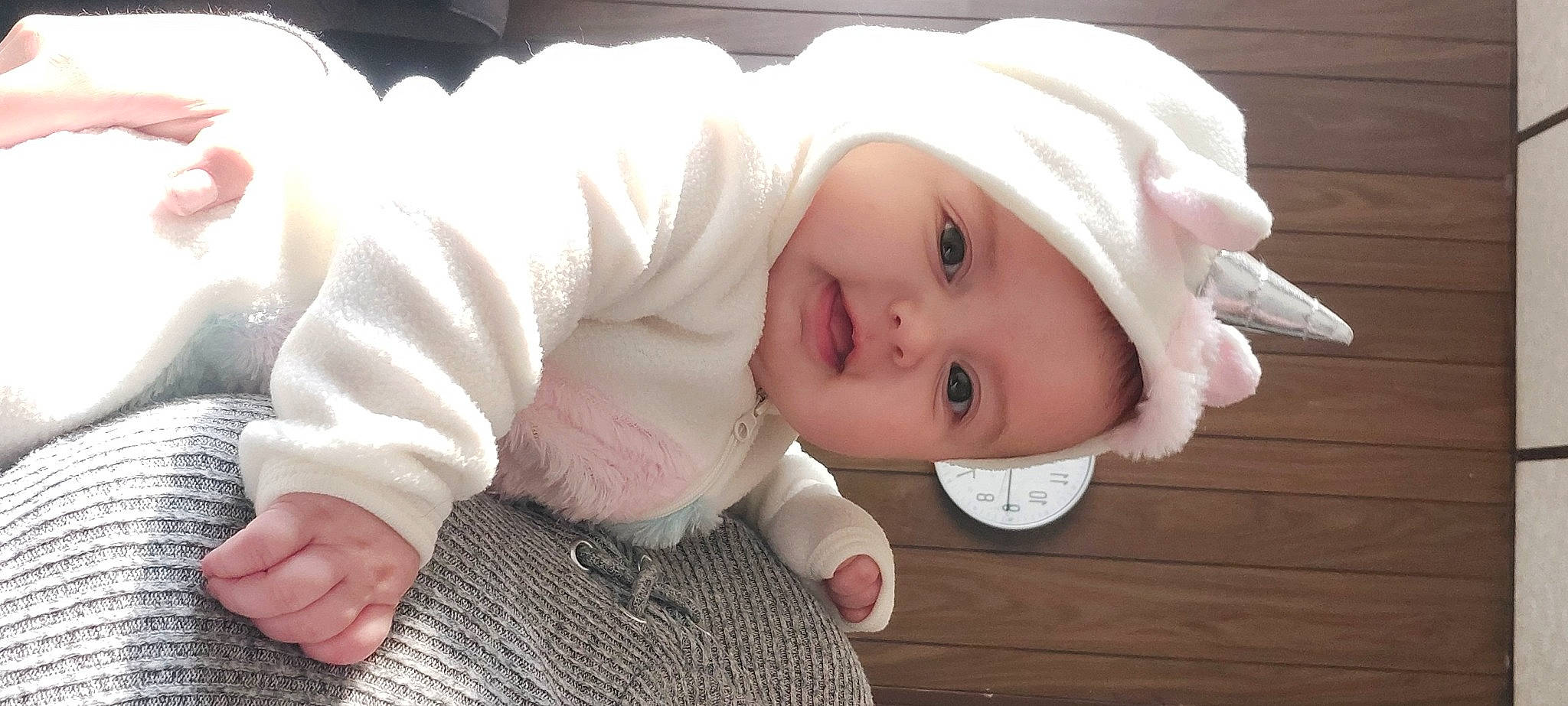 Malia joined the competition — help win amazing prizes! baby, baby_toddler_clothing, cheek, child, eye, eyelash, flooring, grass, happy, headwear, iris, lip, mammal, nose, outerwear, person, product, skin, sleeve, toddler